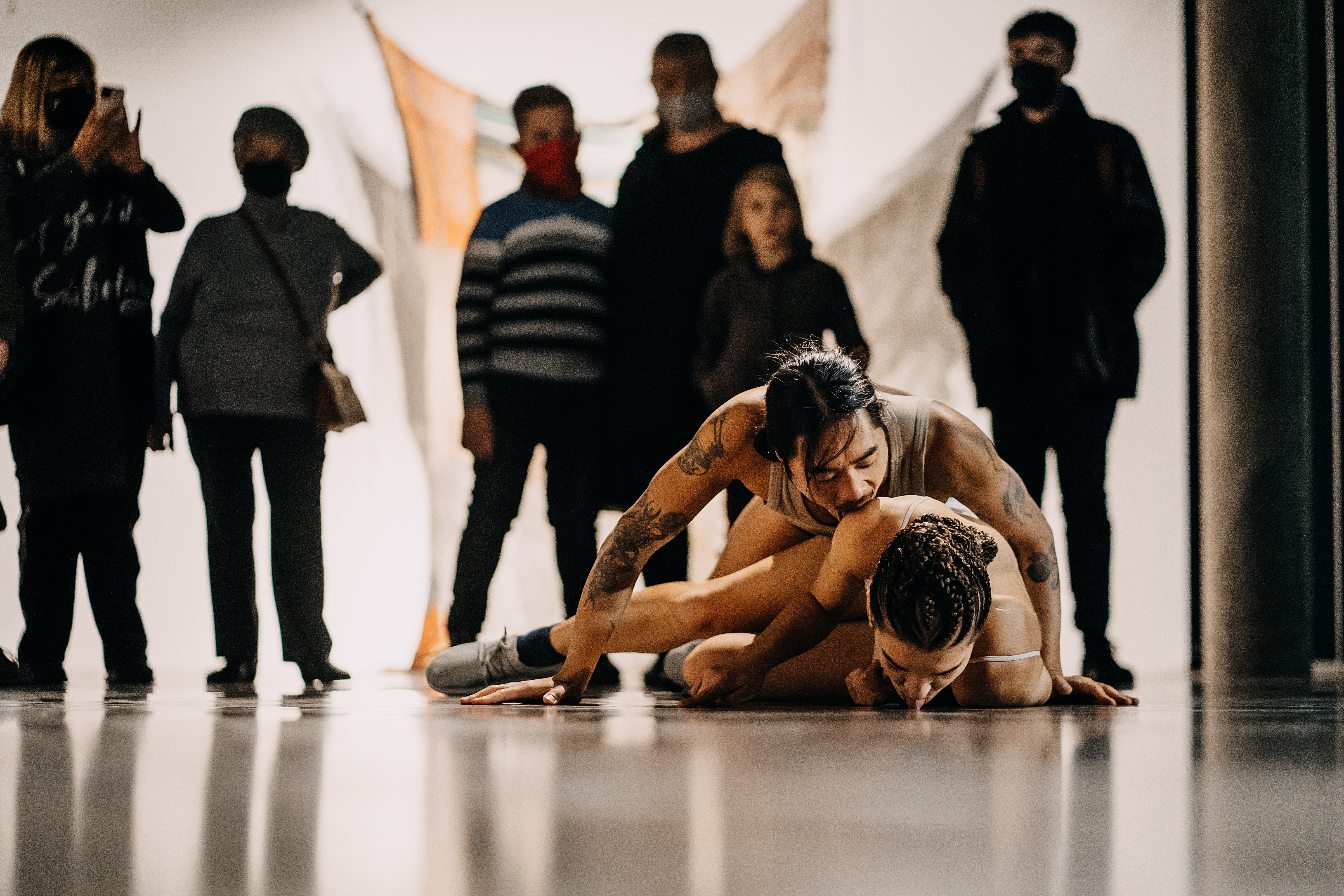 Indre Serpytyte, Haptic, 2021. Still images of the performance. 13th Kaunas Biennial, 2021. Photography by Martynas Plepys.