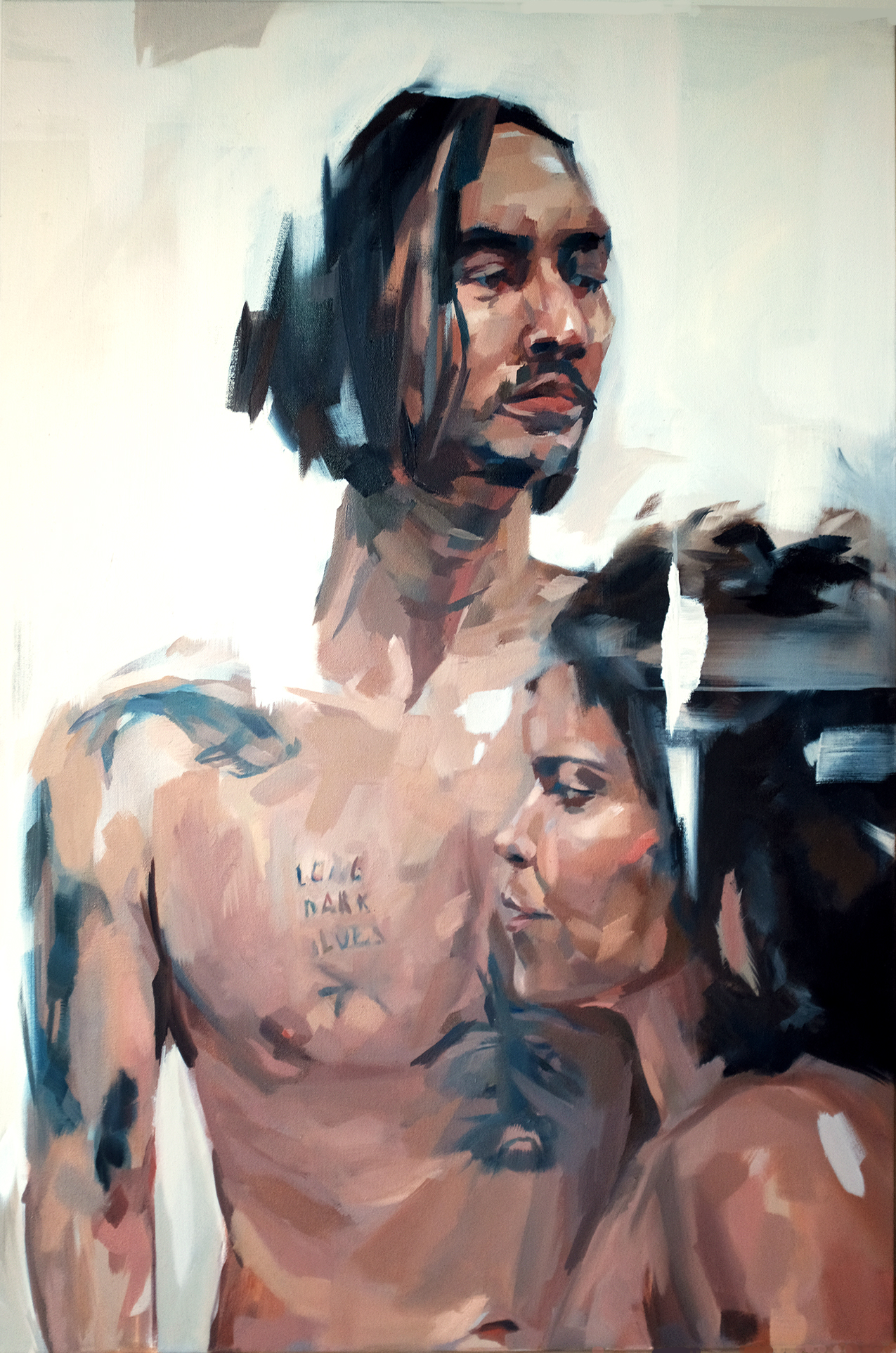 Long Dark Blues (Commission), Oil on Canvas