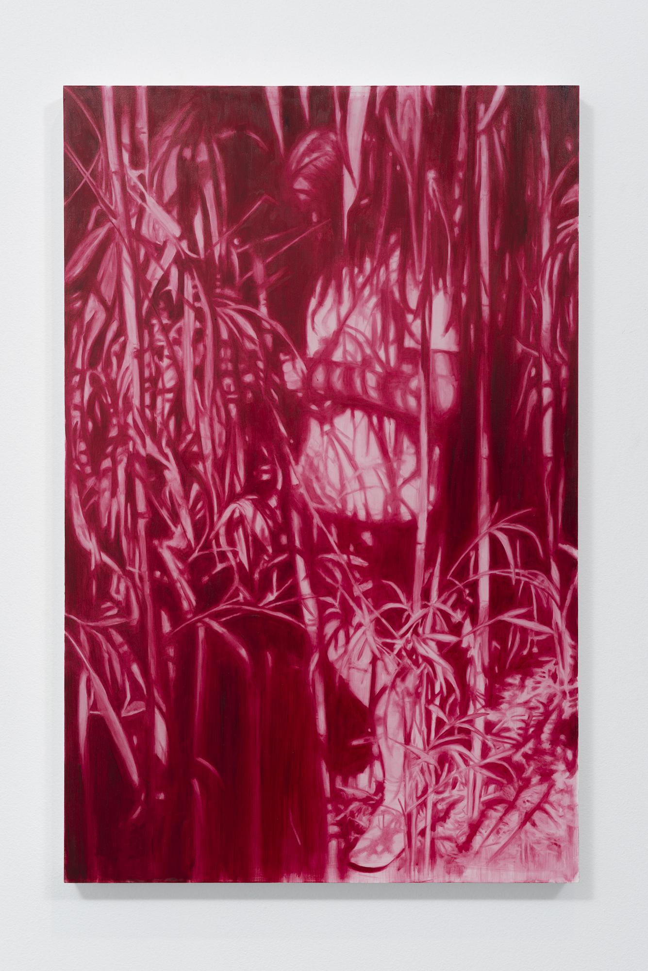 Still I (Bamboo), 2019 Oil on silk, 85 × 55 cm
