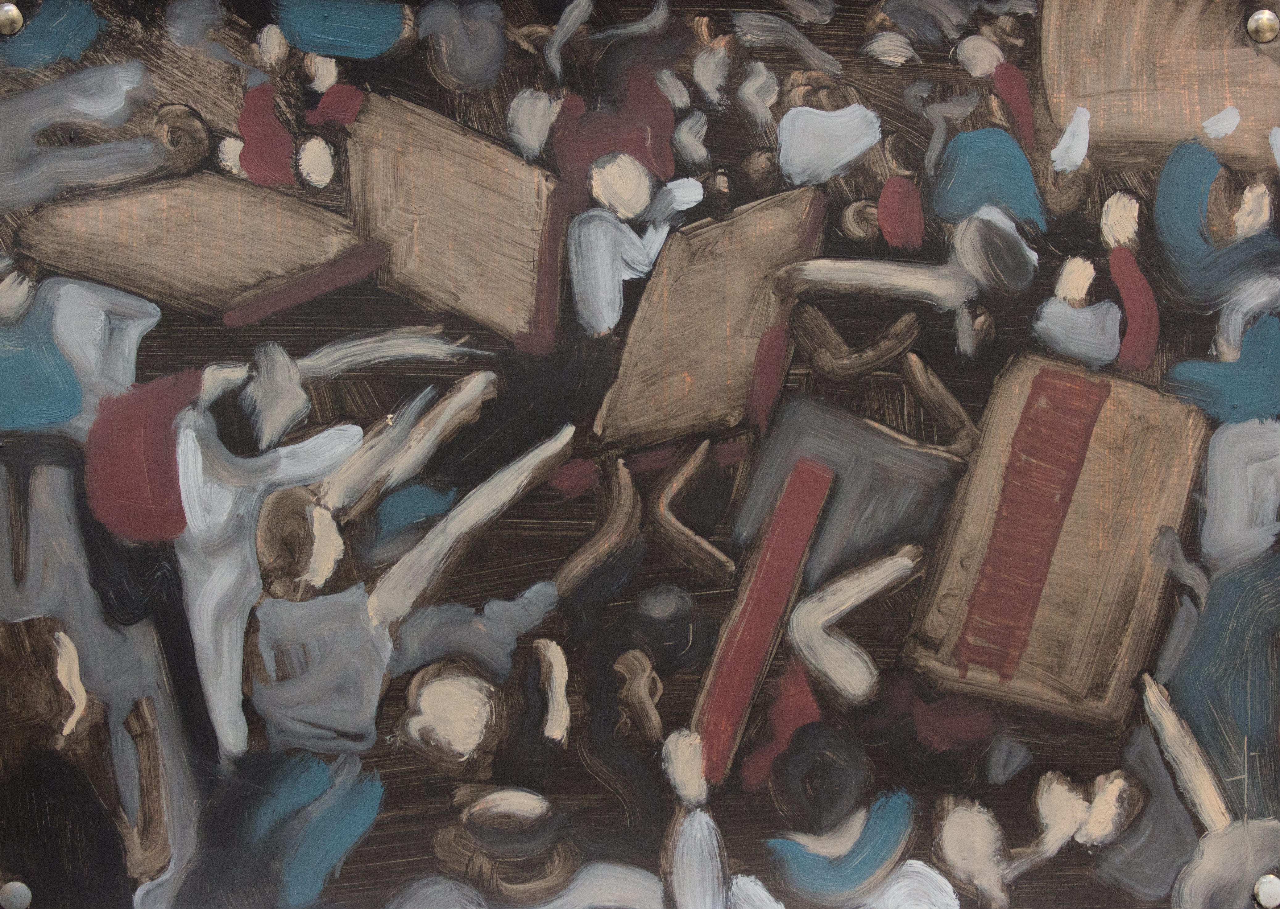 Untittled (Crowds), 2019, Oil on canvas, 42 x 58cm