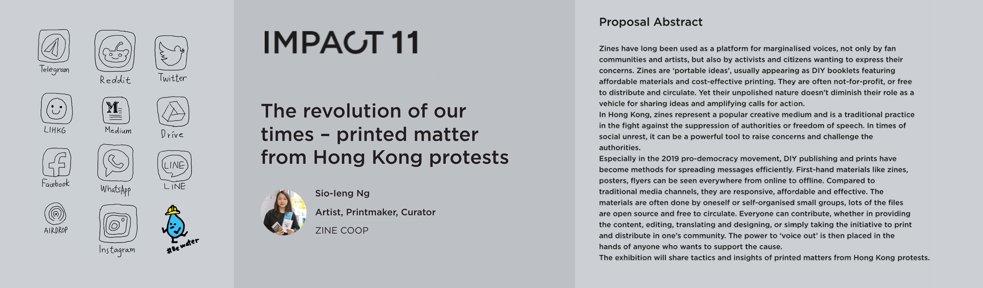 Exhibition and illustrated talk at IMPACT 11 online, 2021