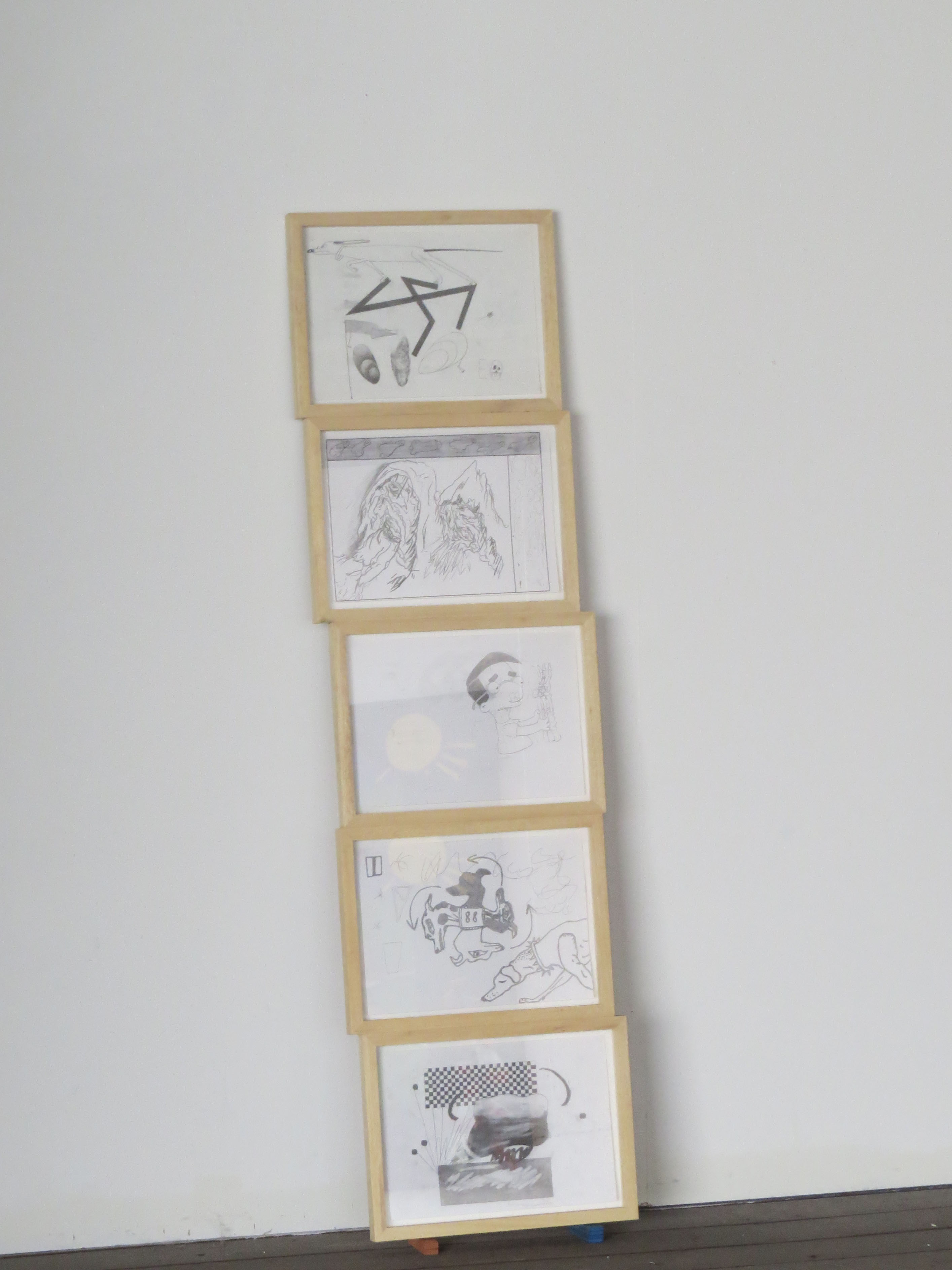 ⬆ a stack of horizontal A4 drawings, 2018