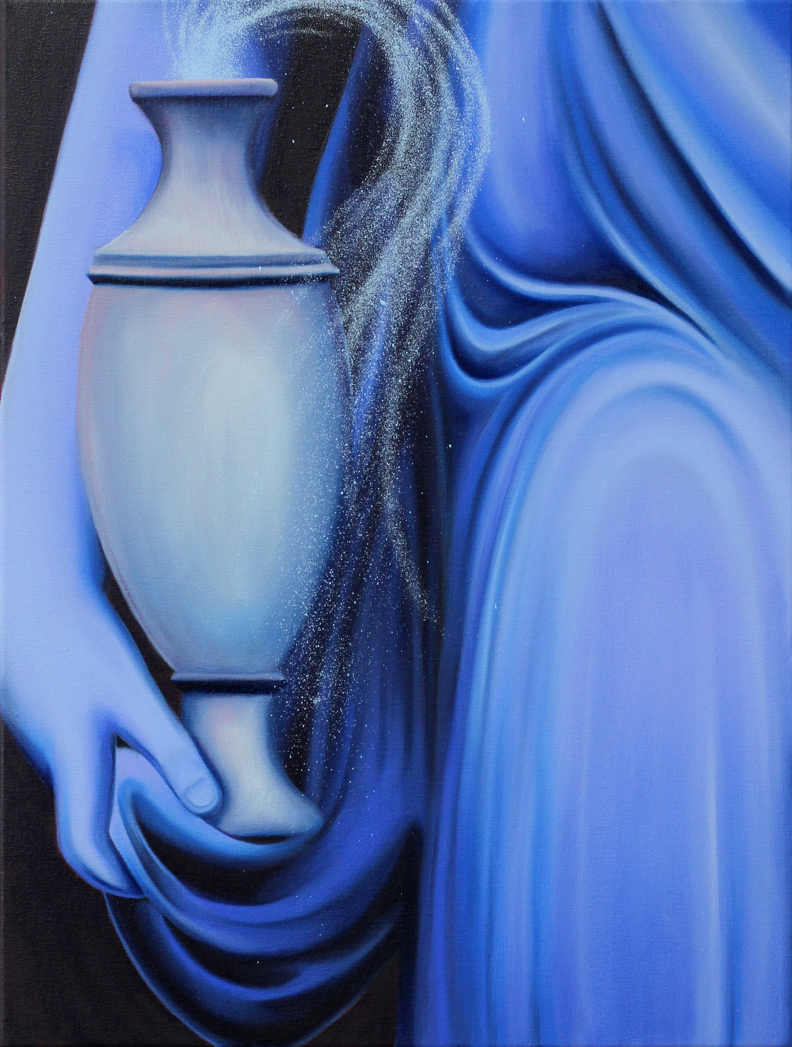 A promessa e a renovação, 2024. Óleo e spray sobre tela, 70 x 90 cm.