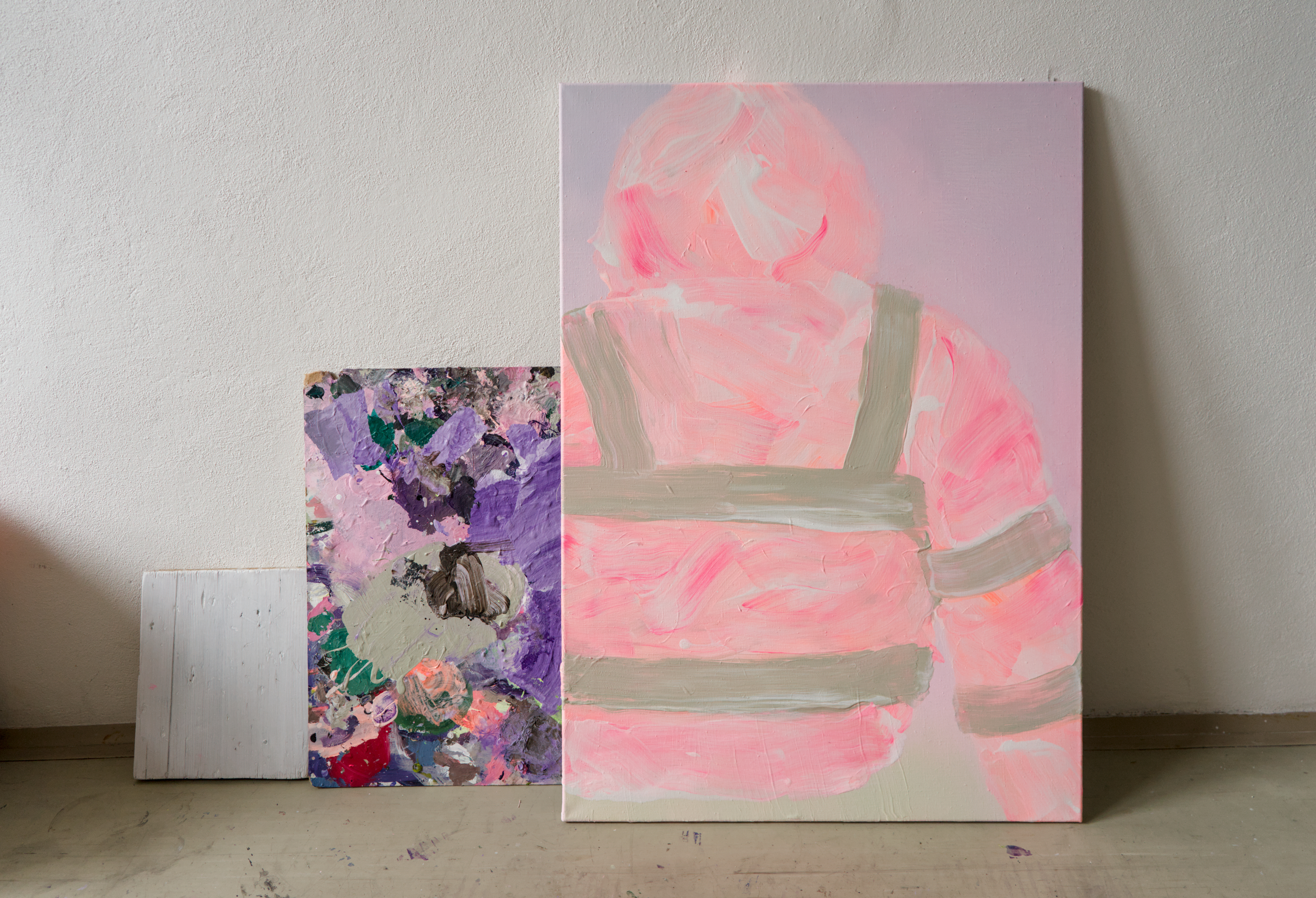 👷🏿&zwj;♀️Reflective jacket / from the cycle "The Spirit of Construction" / 100&times;70 cm / acrylic on canvas