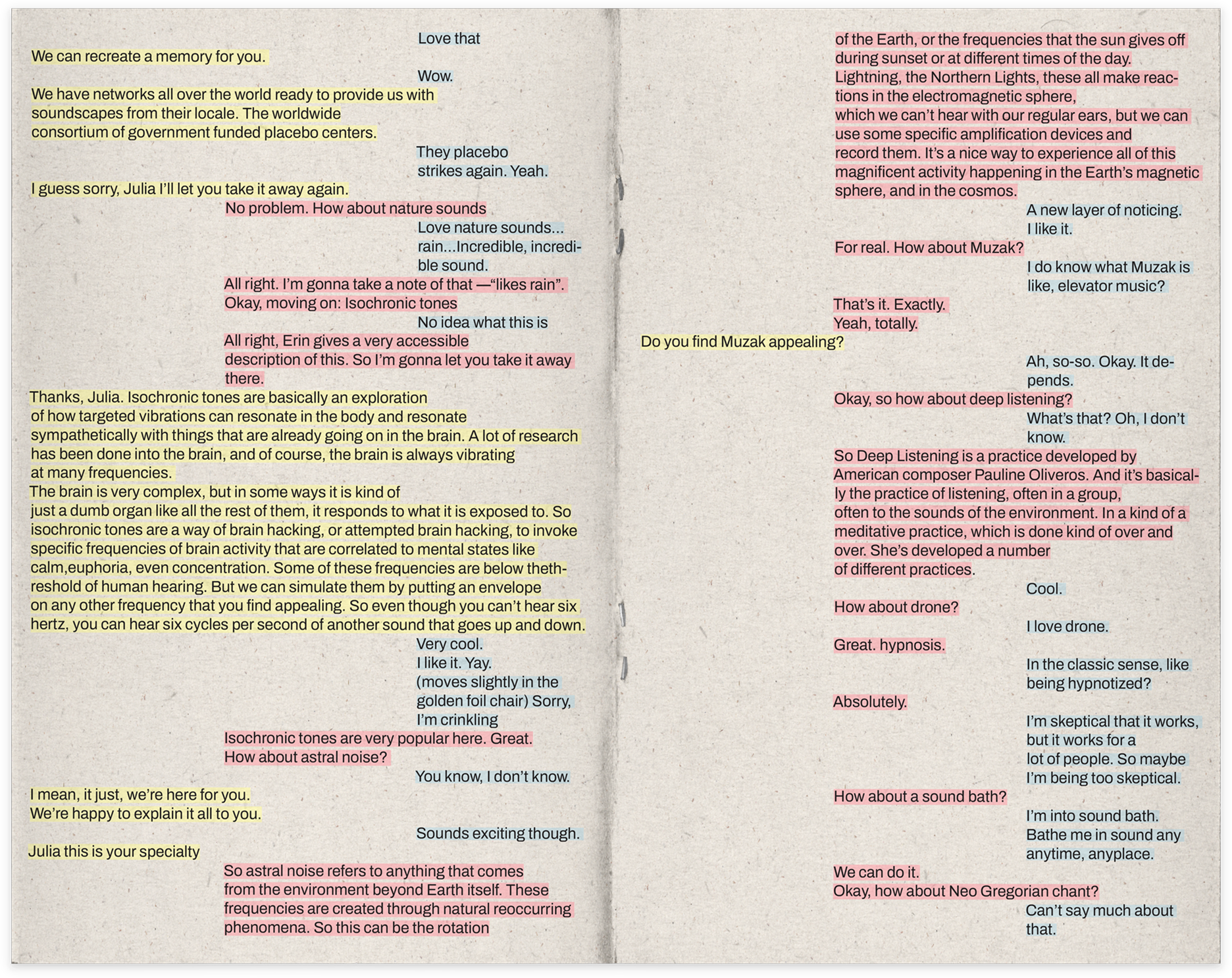 Archival zine for Audio Placebo Plaza at the 2022 Karachi Biennale.