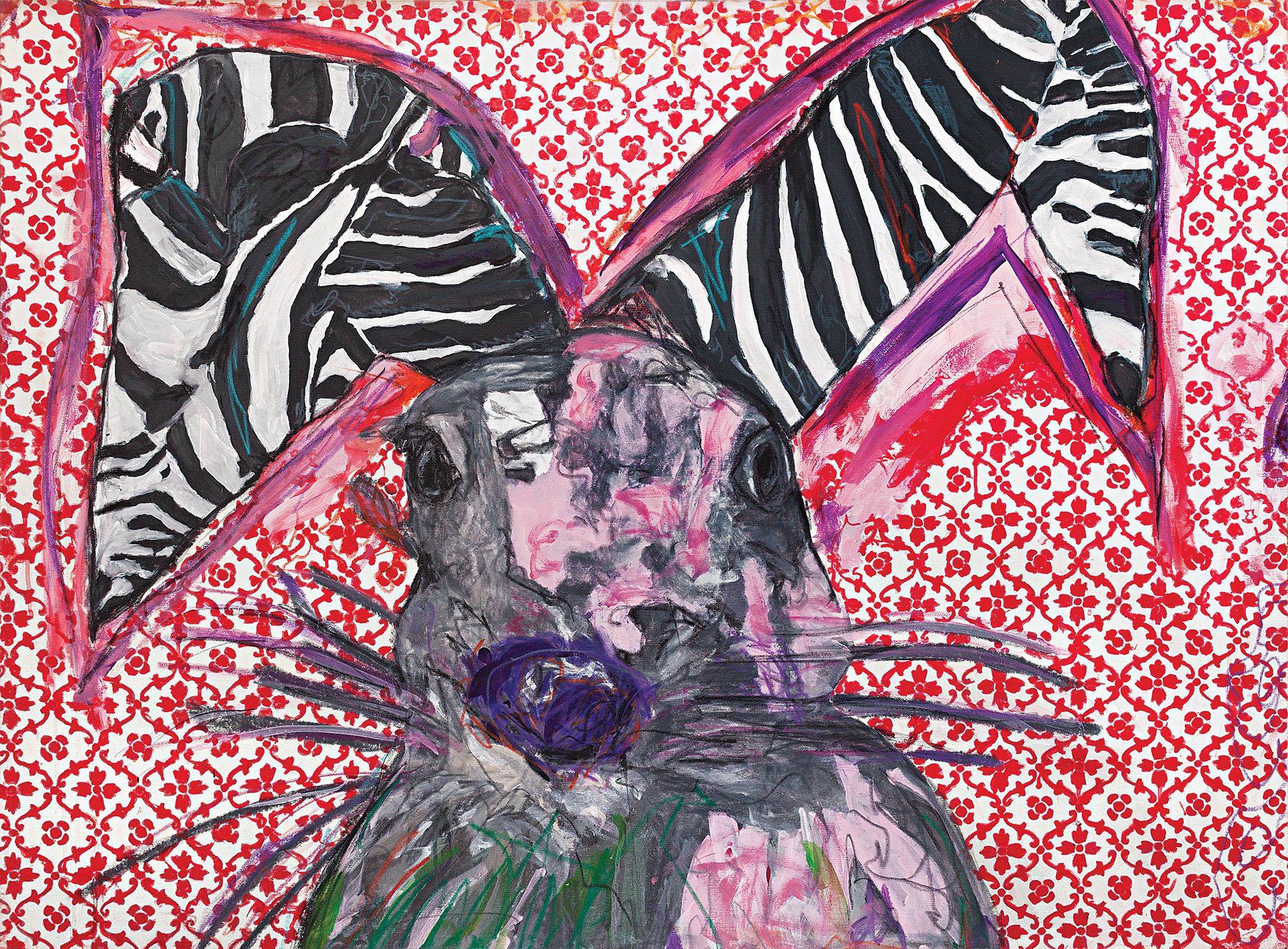 beetlejuice bunny II., acrylic on canvas, 135 x 100 cm, 2017