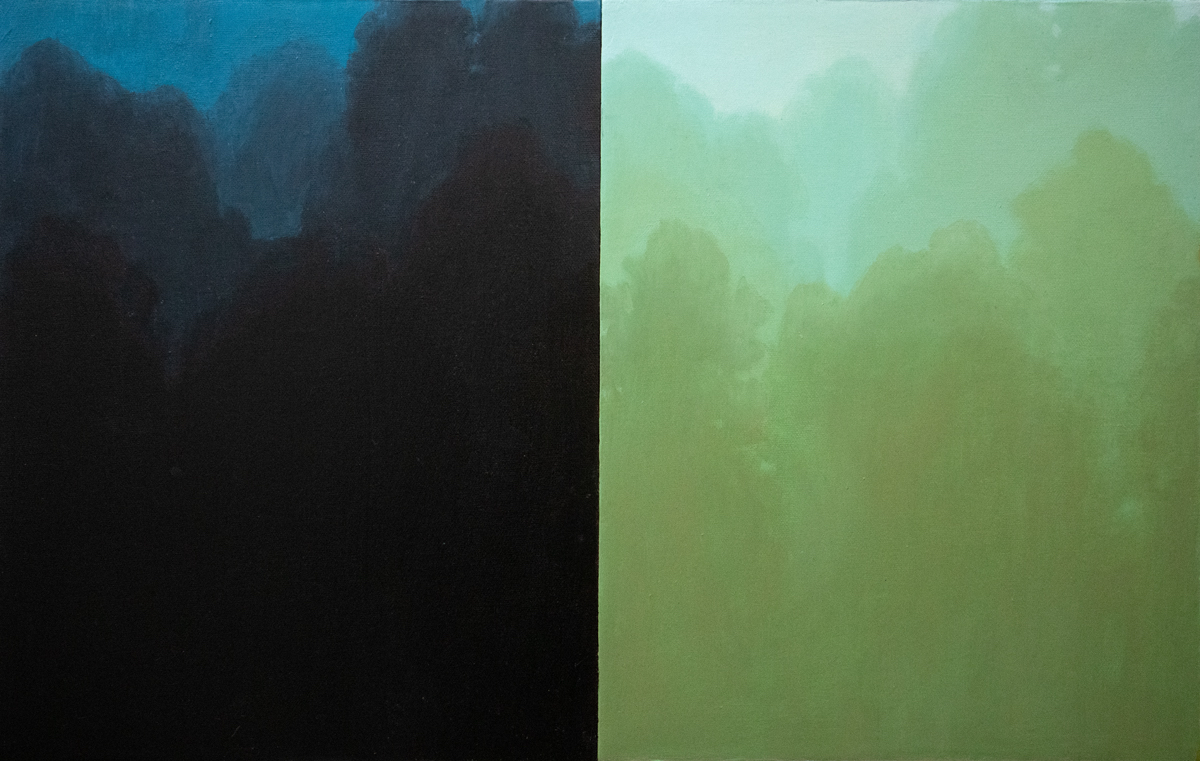 Elements-Wood (Treetops), 224, 2003, Acrylic on canvas, 14 x 22 in. $1,300 (Hold)