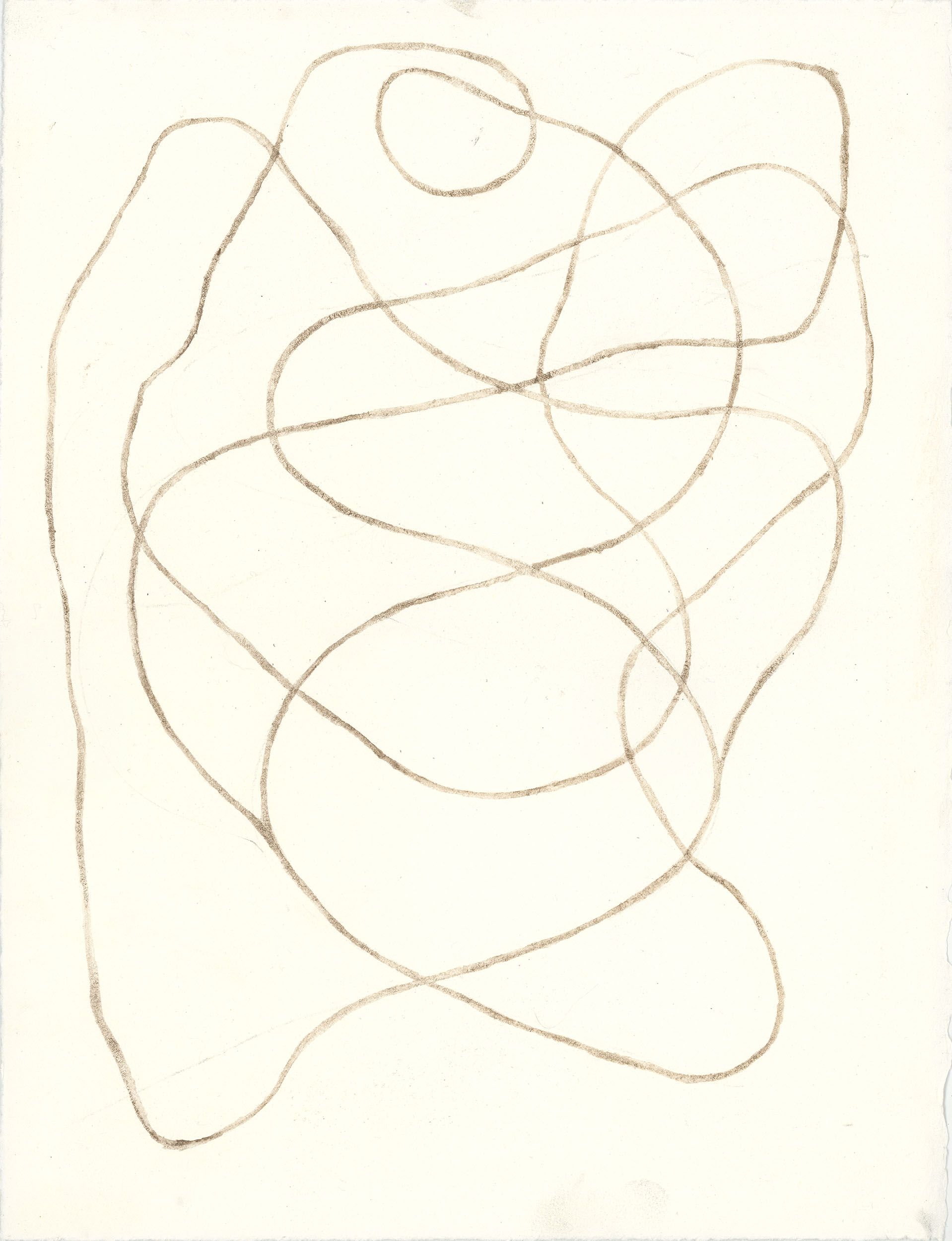 Cosmic Loop III, 2024, 15"x11", reishi spores on paper