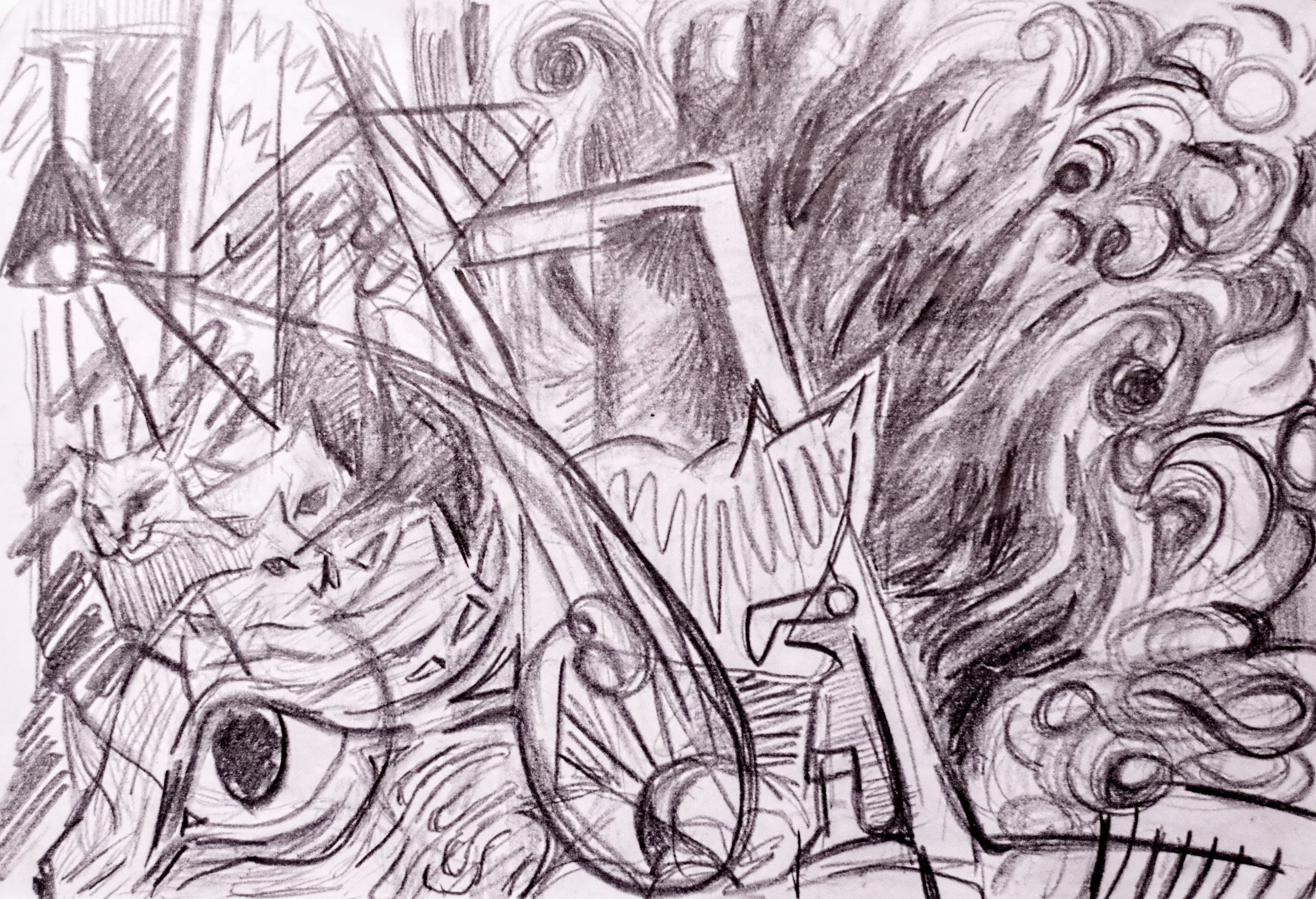 Jello watching Ashley - Pencil