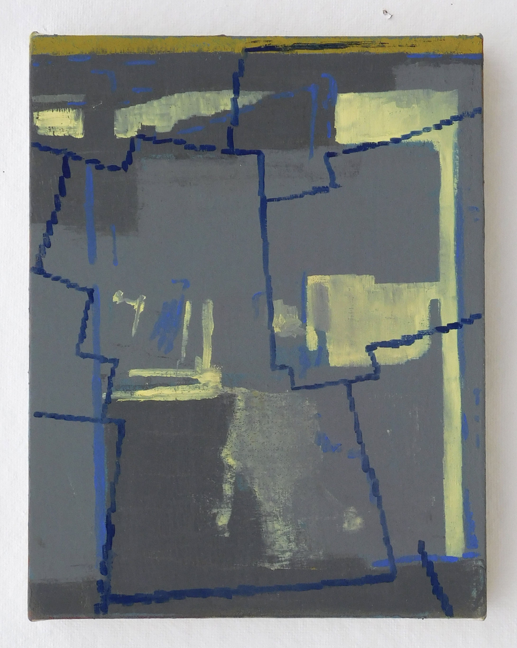untitled (andromeda(gray)). oil on canvas 11"x14"