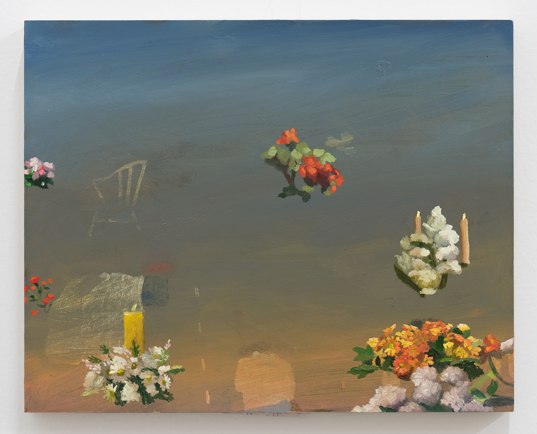 Candles, Flowers, Flowers, Chair, 8 x 10”, 2020