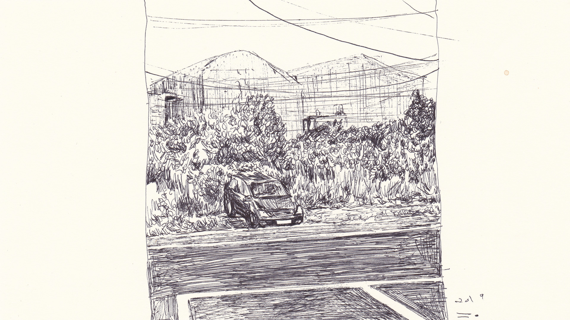 카니발과 비닐하우스, 2019, pen on paper, 10*17.8(cm)