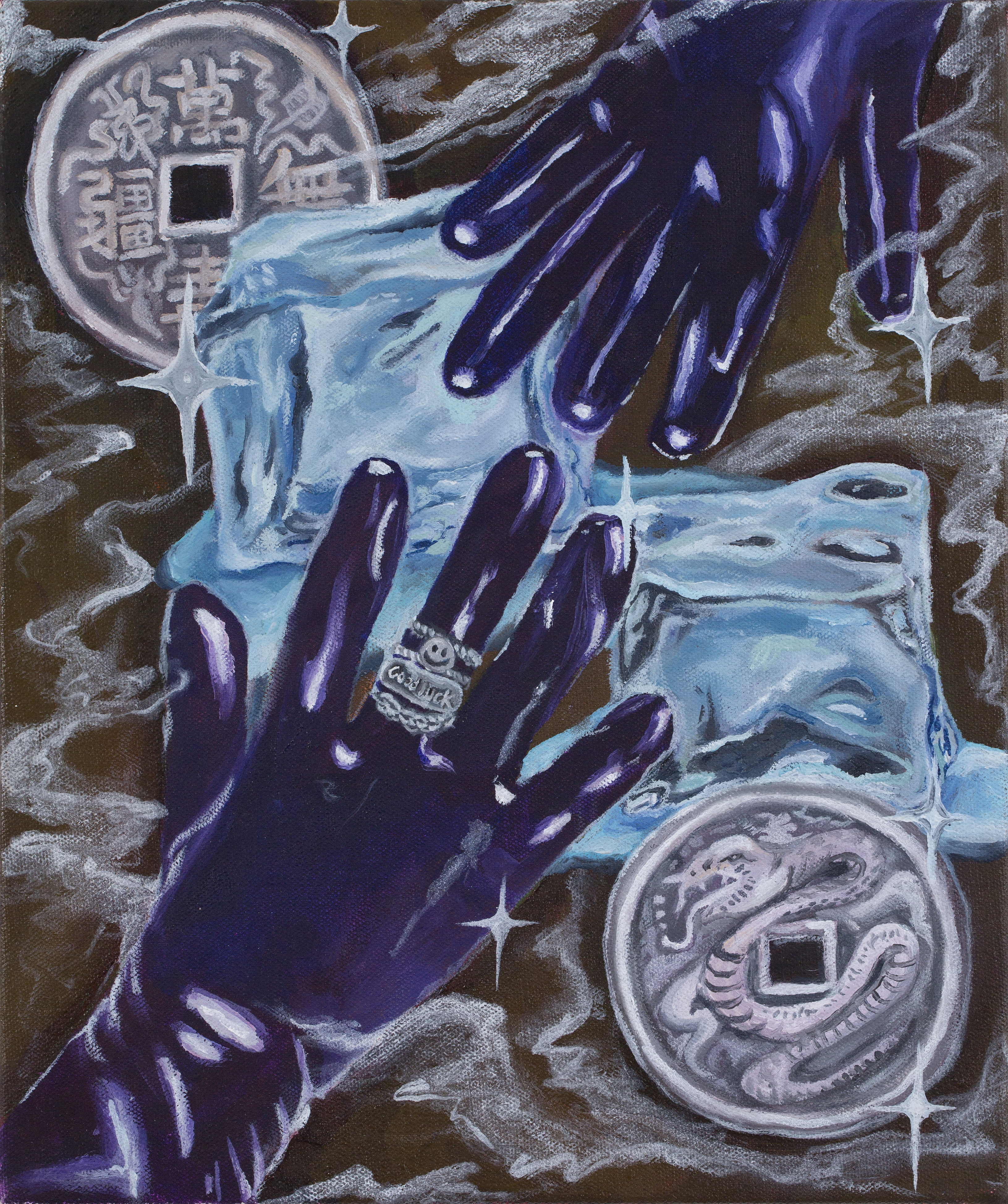 i-ching love story (2021), oil on canvas. 30 x 25 cm. Photo: David Paterson