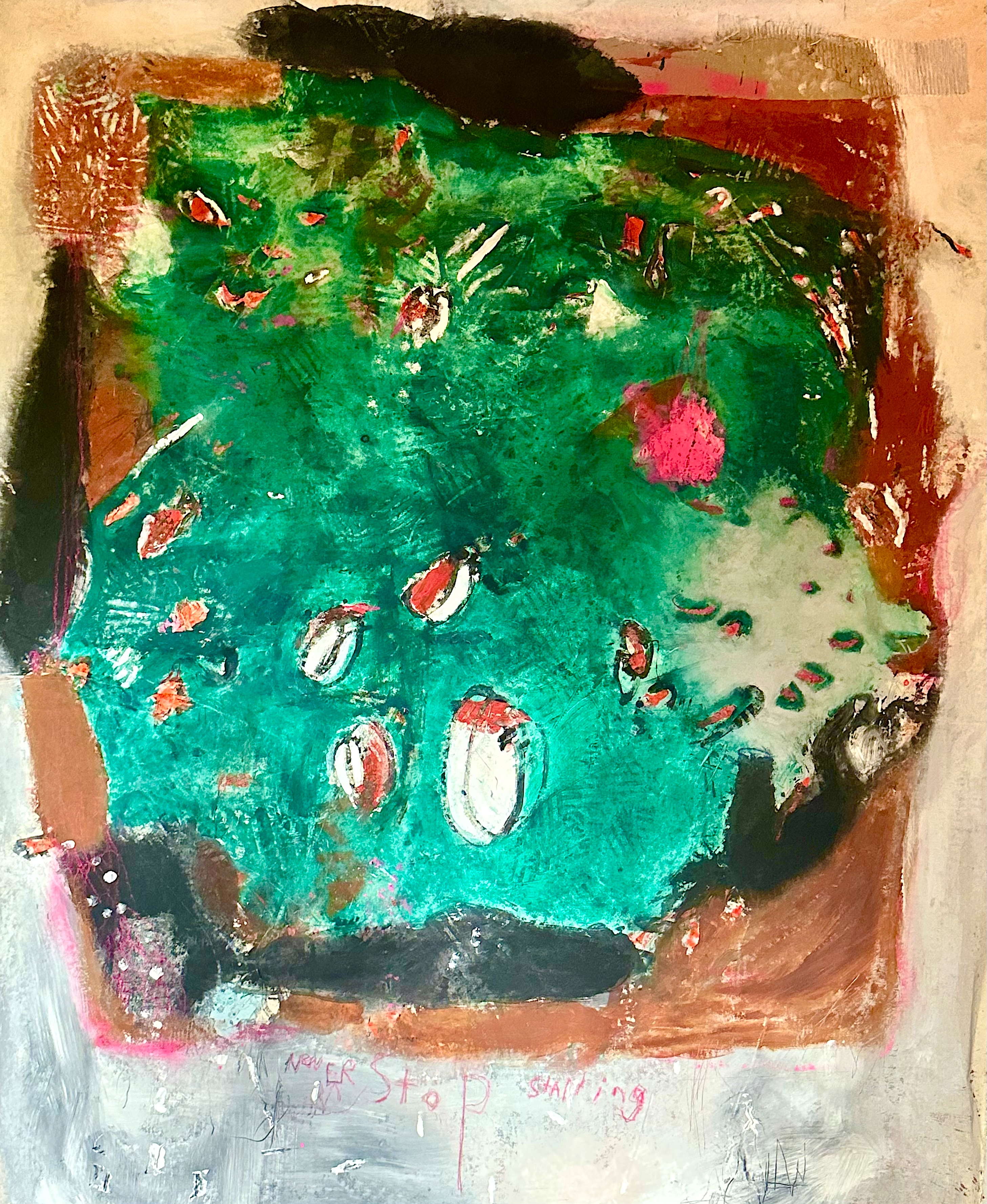 the sirens of phthalo Mixed Media on Canvas 183cm x 157cm 