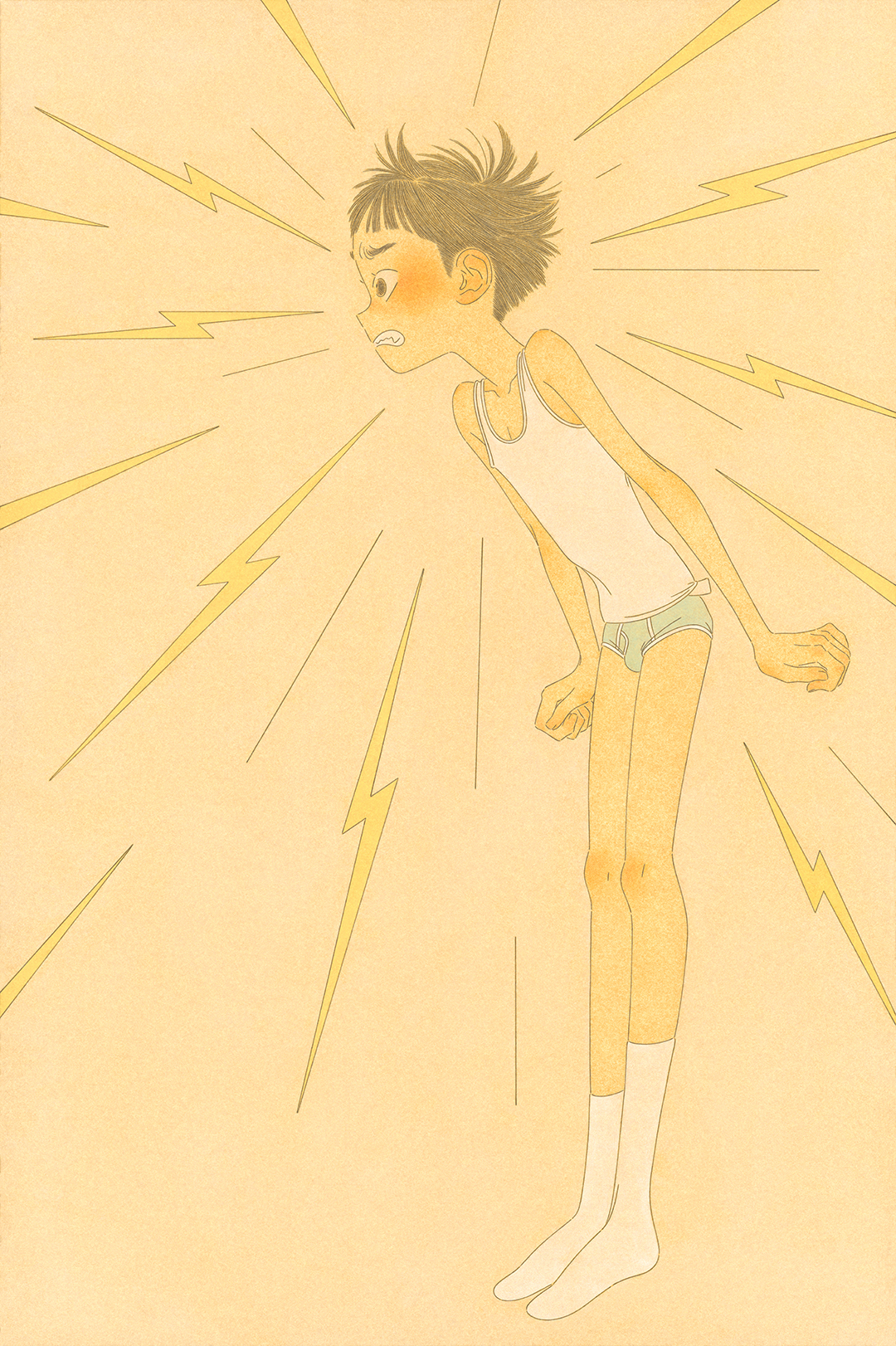 いい子になれない Can't be nice (2024), Oil, Pencil on Paper Panel, 91.0 × 60.6cm