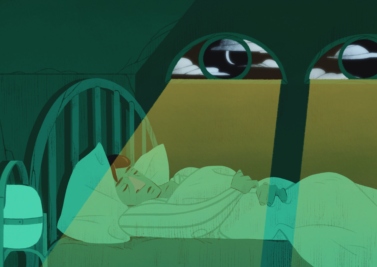 Illustration for Digressioni about the sleep phases. Printed and published in winter 2021.