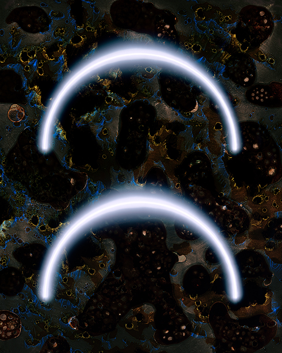 The Sensation That I Was Being Thought2019Light drawing and tampered negative, chromogenic print, 40 x 32 inches