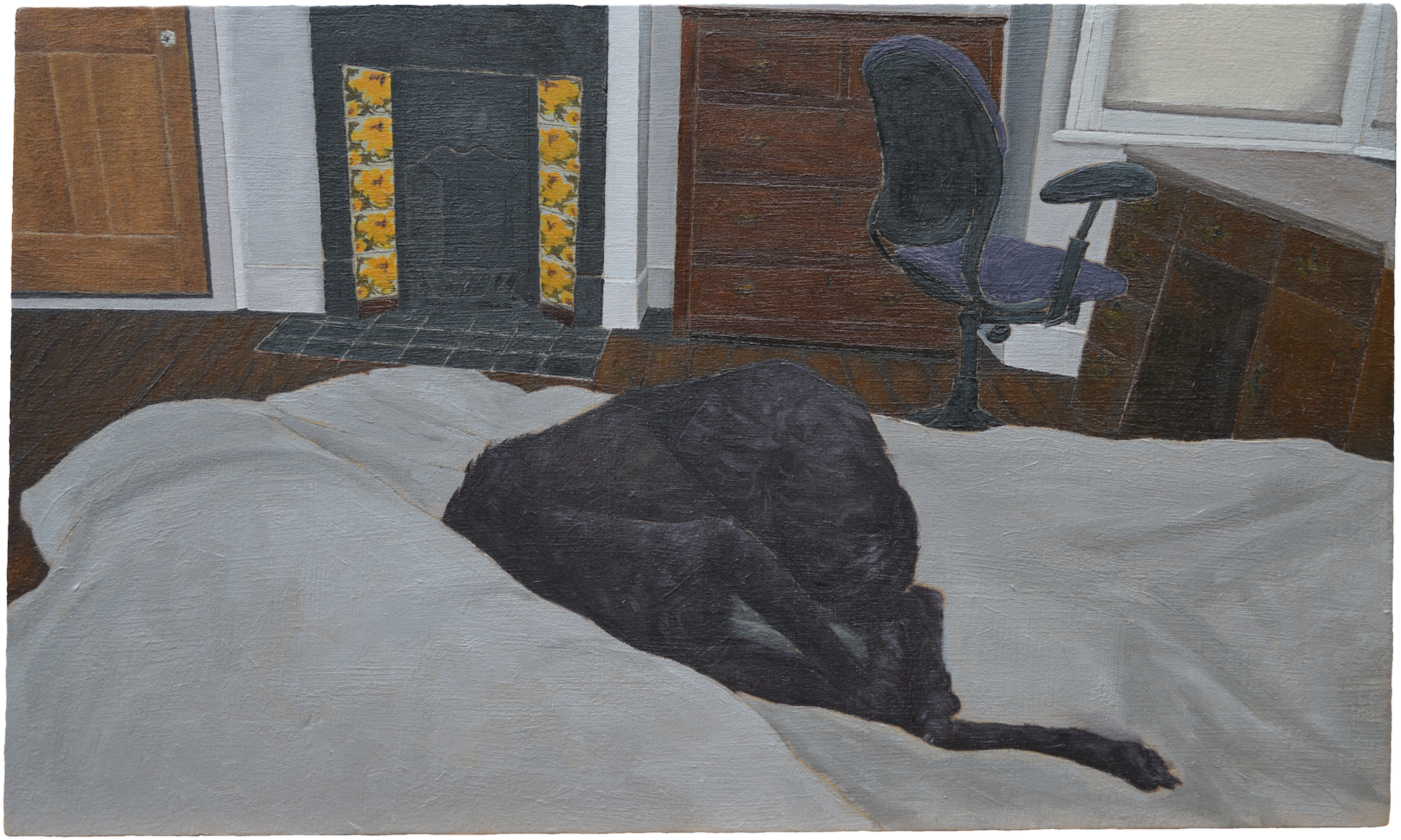 6:17 oil on plywood, 18cm x 30cm
