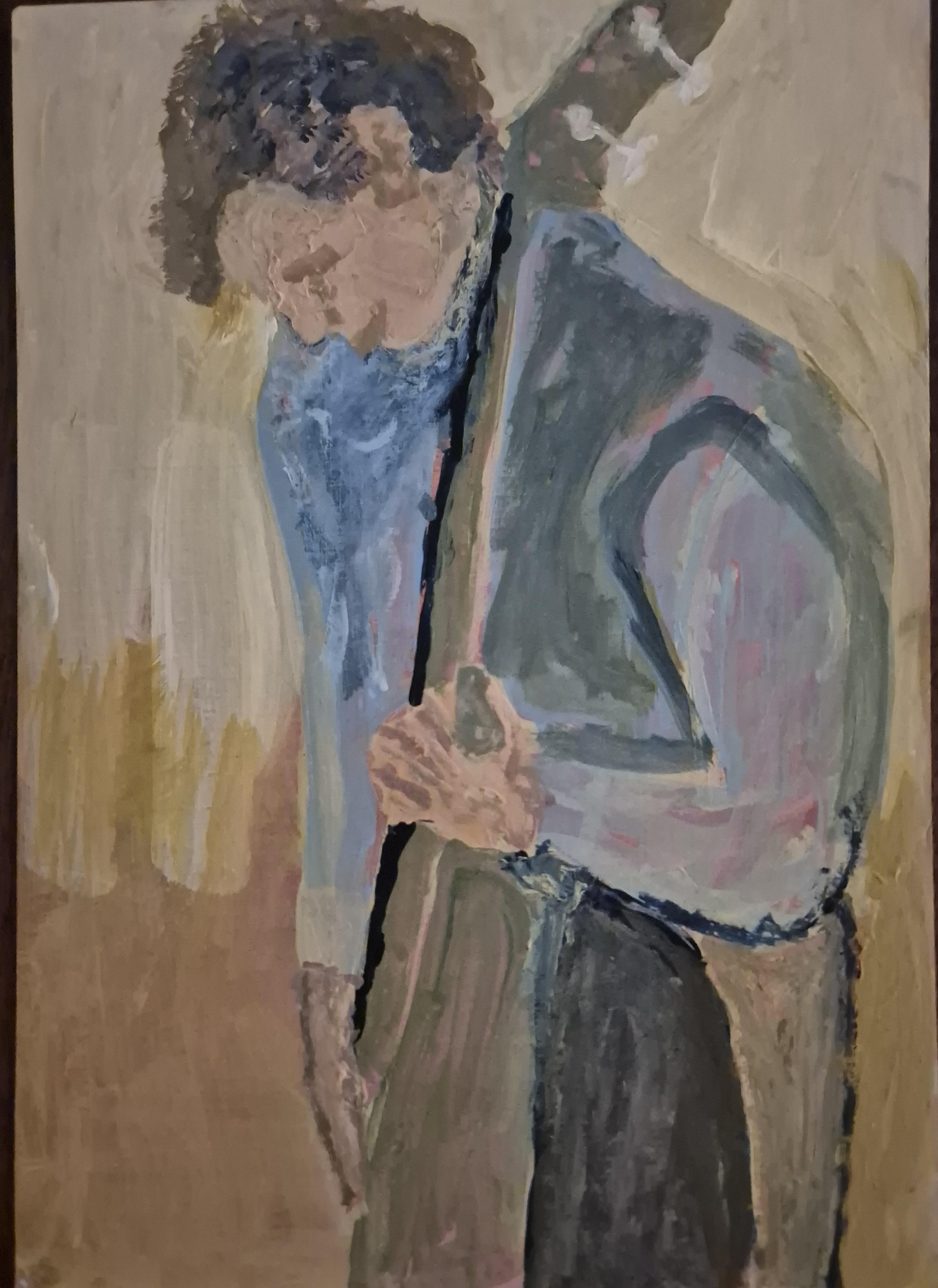 Gordon Stewart, Bass Player, Acrylics on paper, A4 £105
