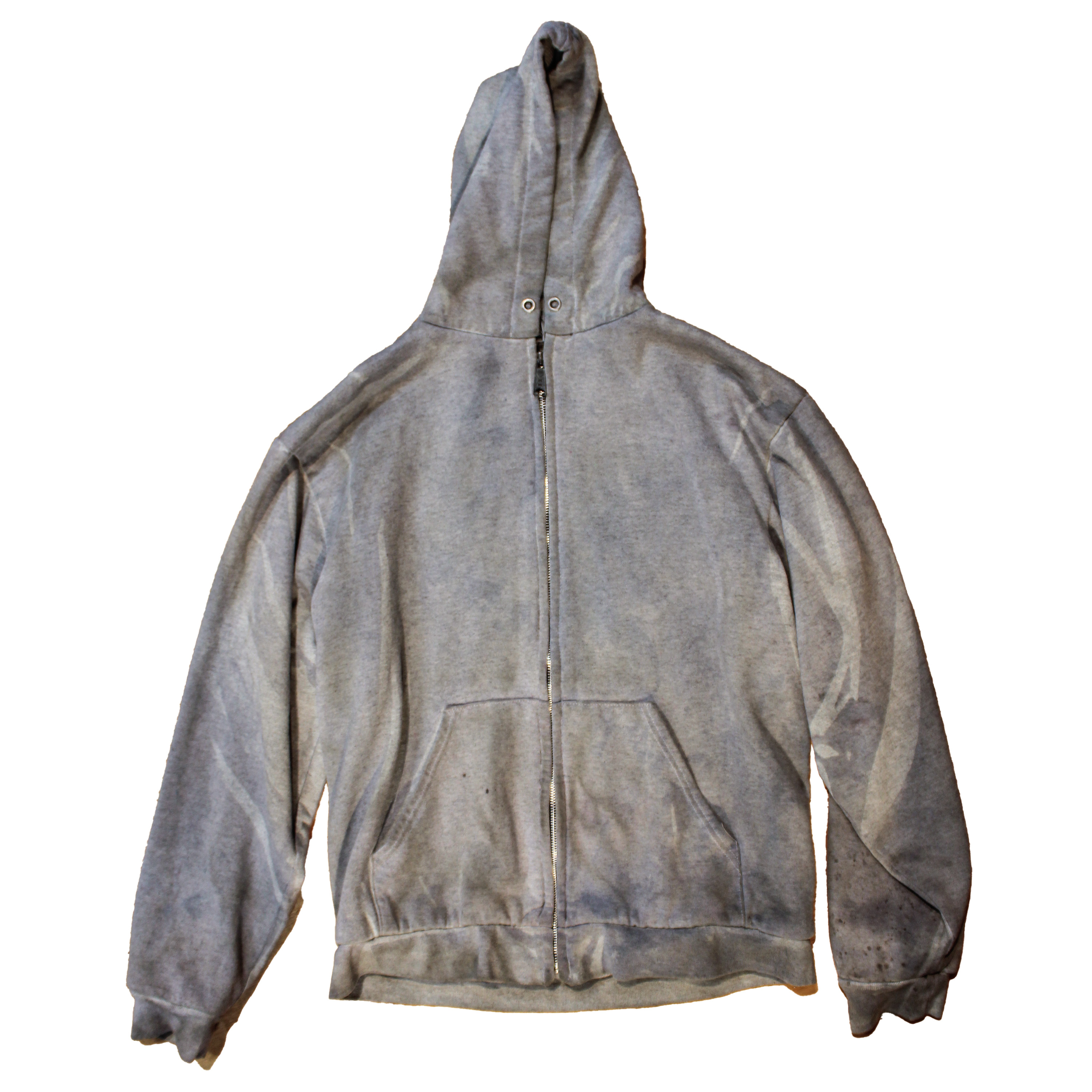 reclaimed vintage thermal lined hoodie allover printed with textile dye 