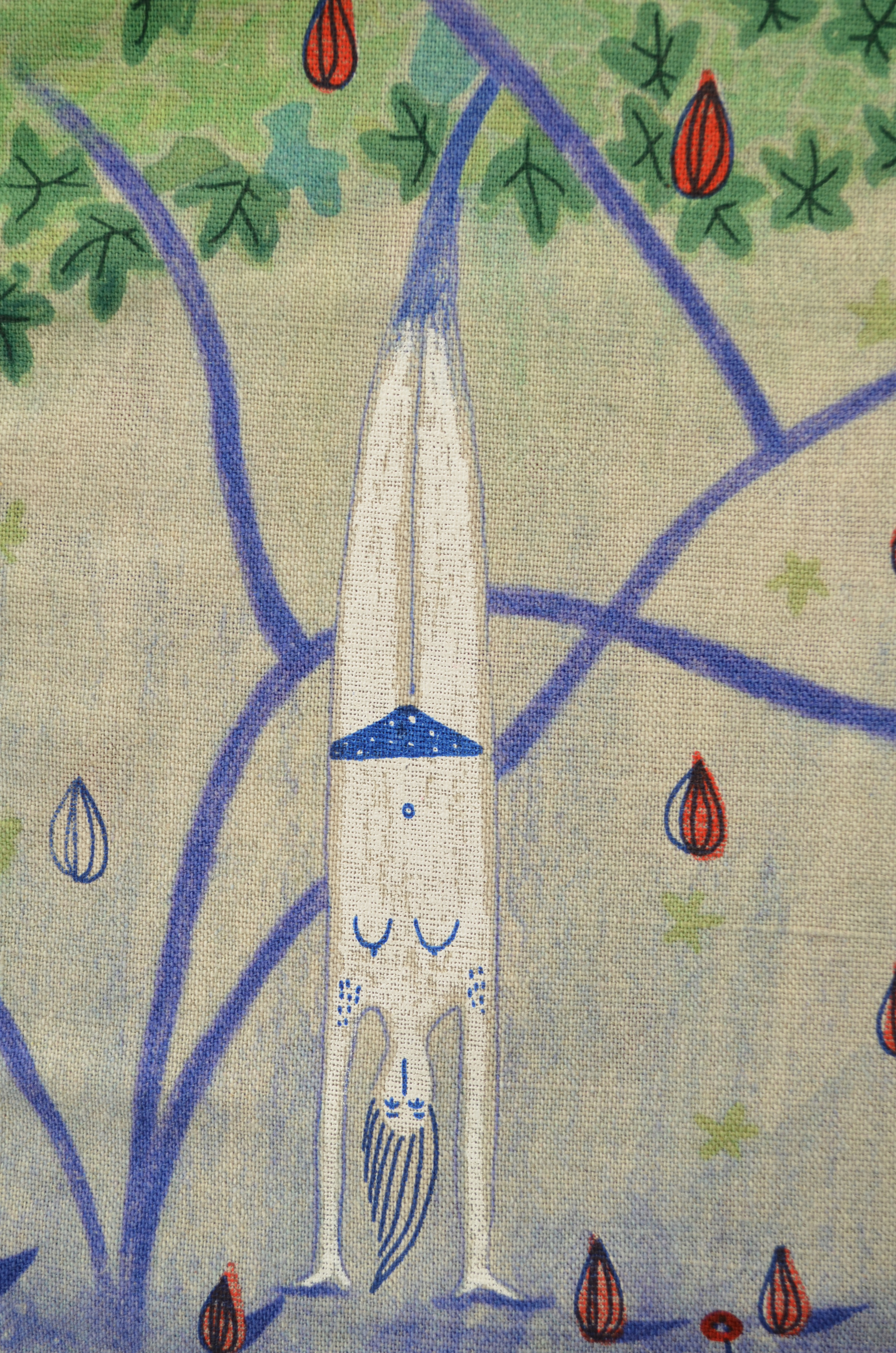 Watching a Line of Ants (textile study III); inkjet print and silkscreen print on linen; 44 x 50 cm