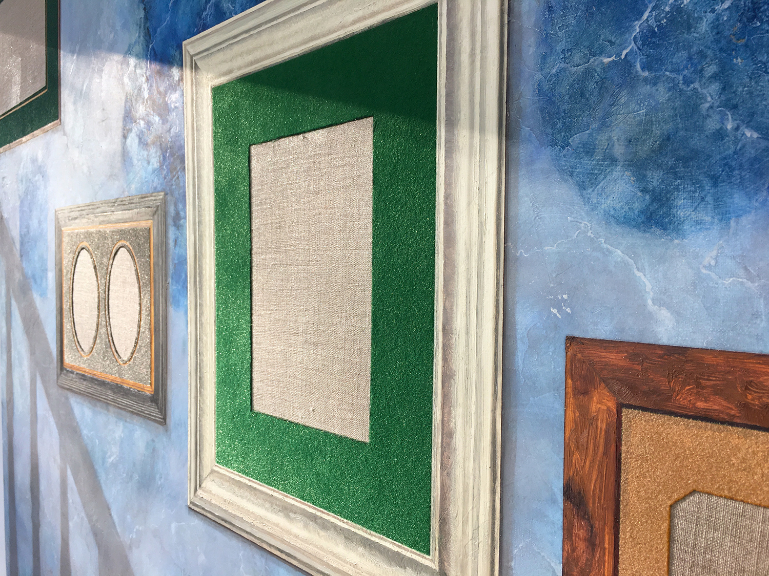 Descent, 2020, oil and flock on linen, detail