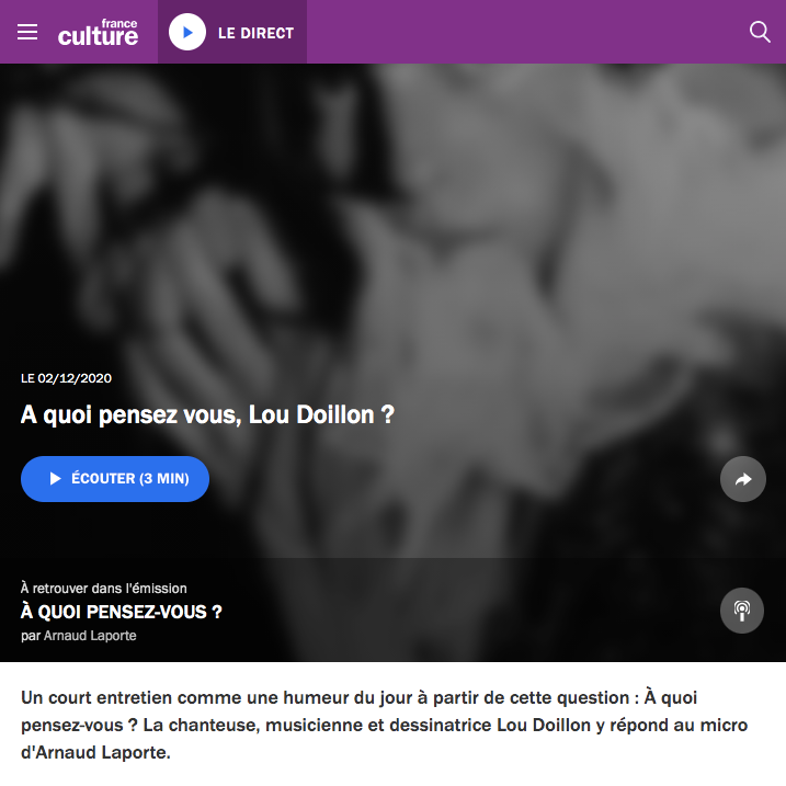 France Culture, À quoi pensez-vous 2020