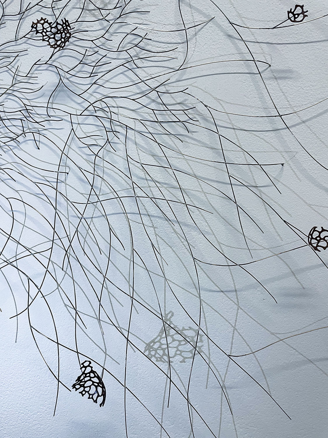 Sclerotia Detail  Nickel wire, pierced copper, dimensions variable, 2022