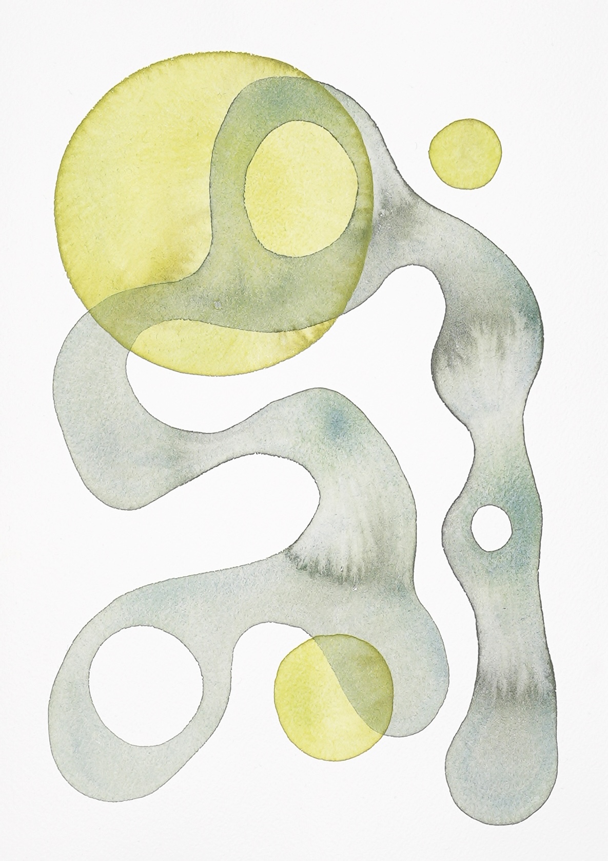 Graphic Score TSL24080001 (2024), watercolor on paper, 21 × 29.7 cm