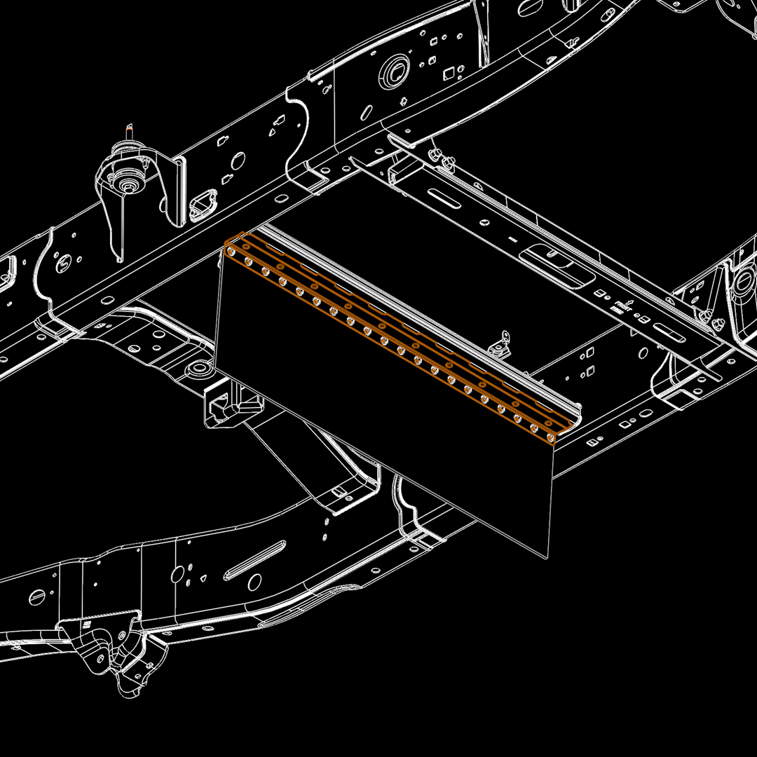 2015-2024 F-150/Gen 2, 3 Raptor Mid-Section Center Mud Flap Mounting Kit