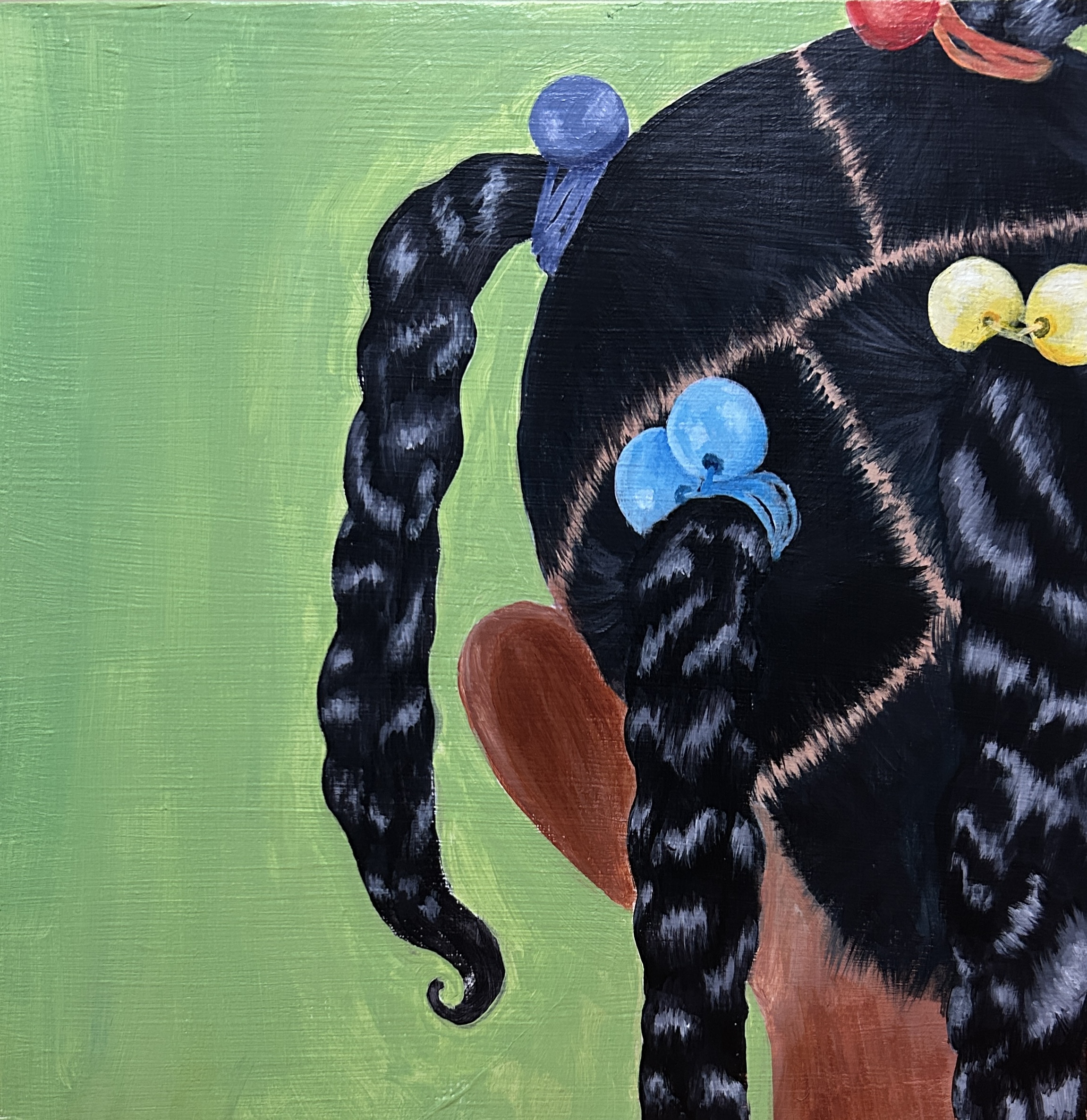 bobbles, acrylic on cradled panel, 12x12, 2023