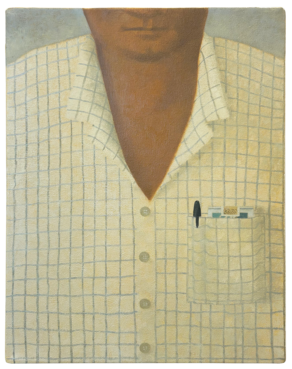 "Camisa desabotoada", 2025, óleo sobre tela