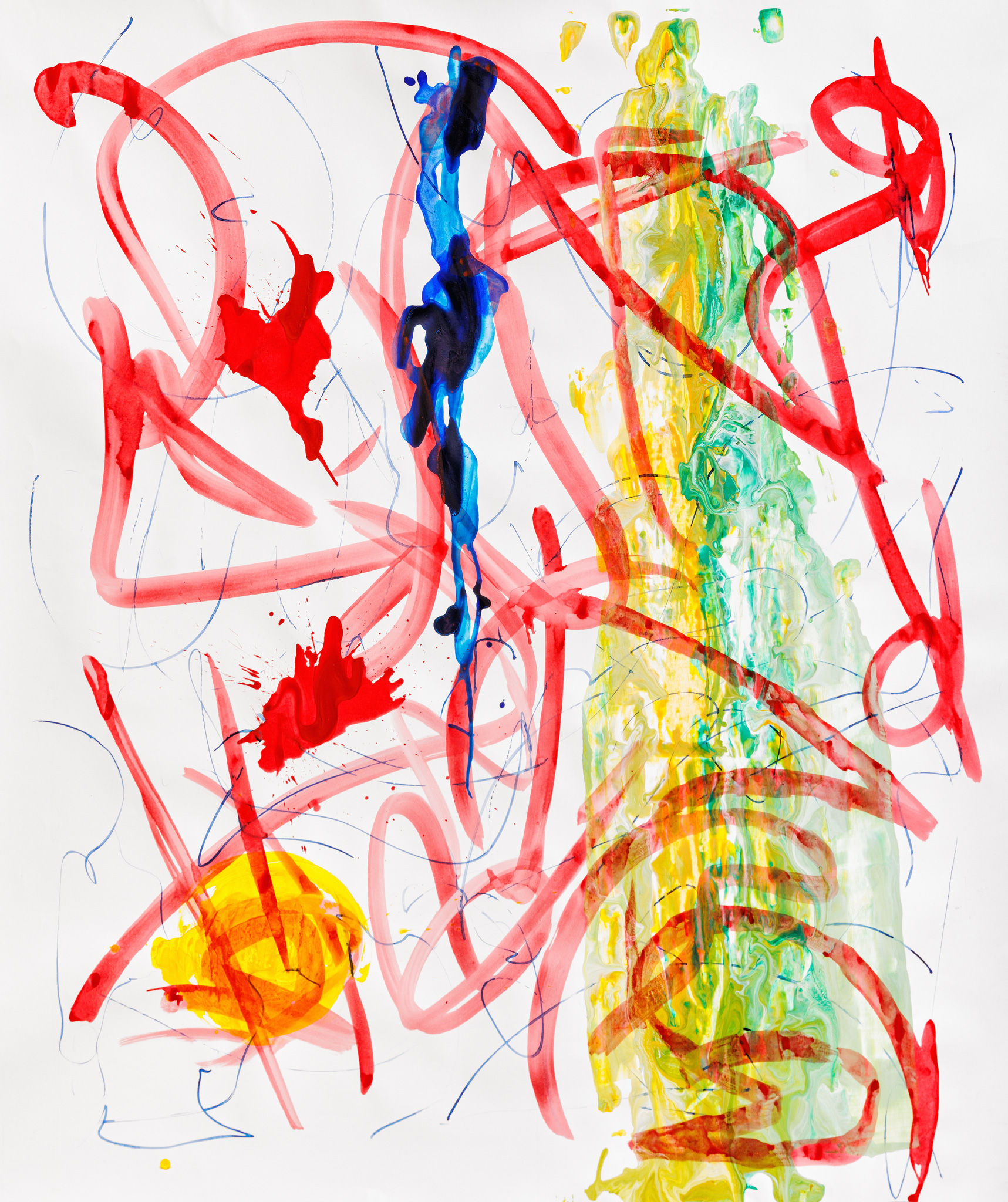 o. T. oder Two DancingAcryl auf Papier177 x 150 cm