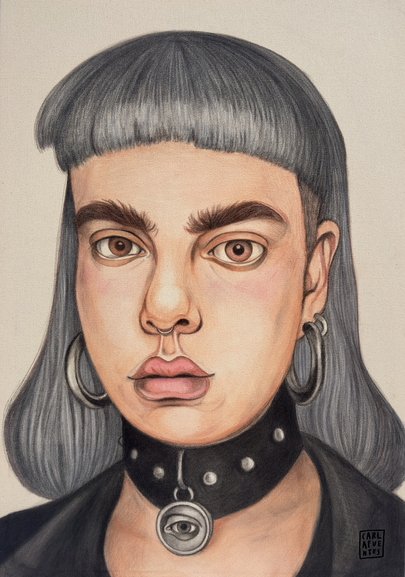 Eye lover's 1. Pastel on cotton. 2024