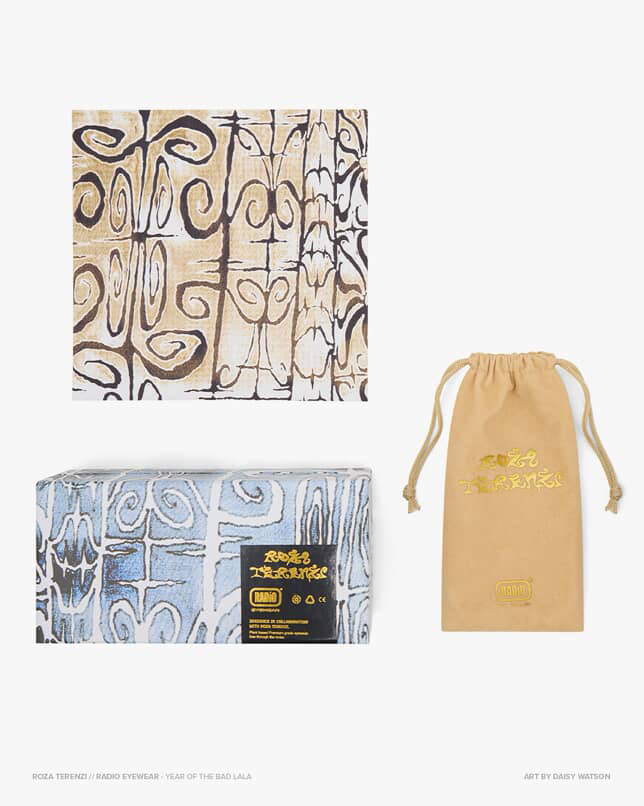 Packaging design for Roza Terenzi x Radio Eyewear Collaboration 2025