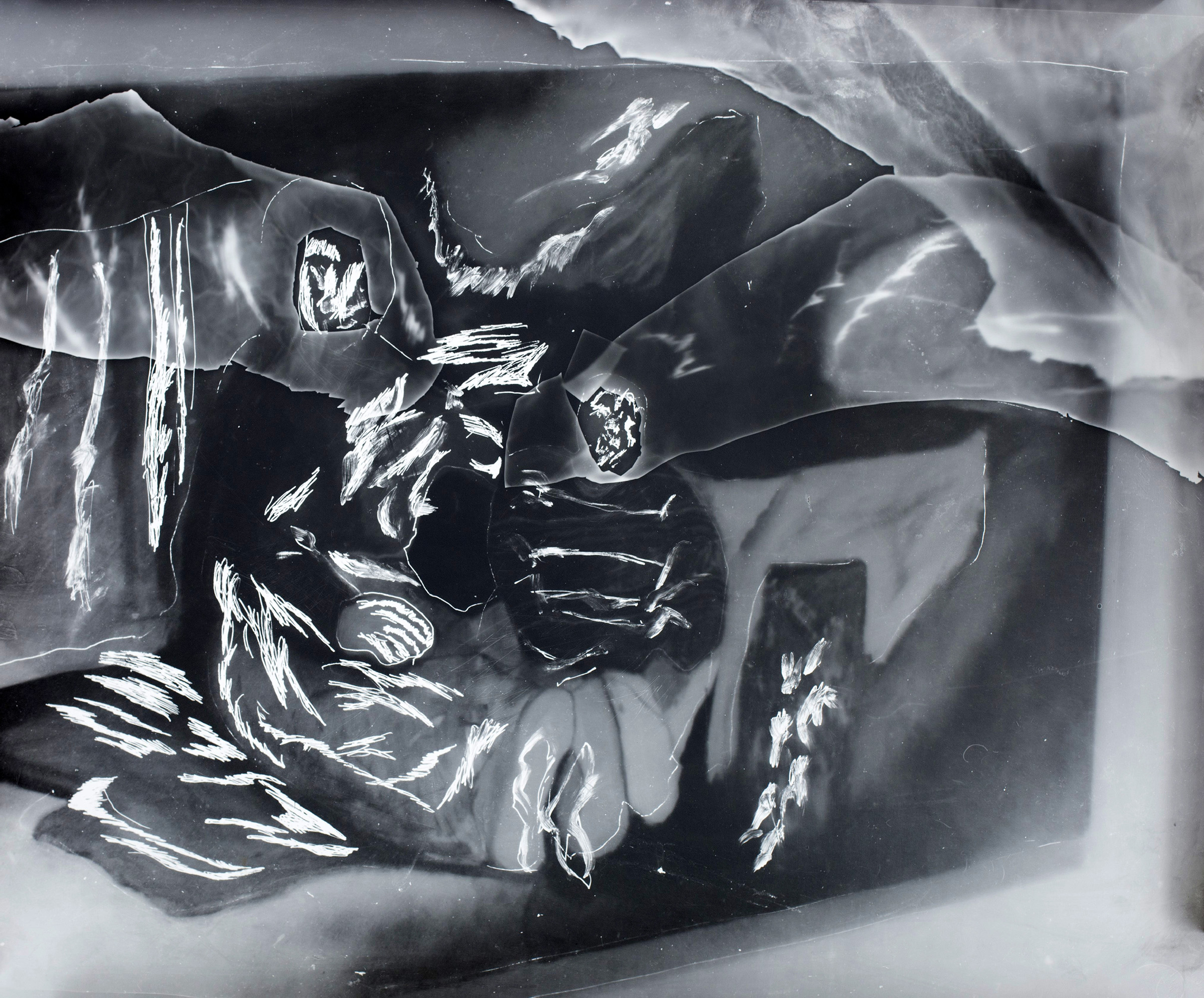 Breakfast on the Riversilver gelatin print, cliché verre and photogram on silver gelatin photographic paper, unique, 51x61cm, 2018 · info