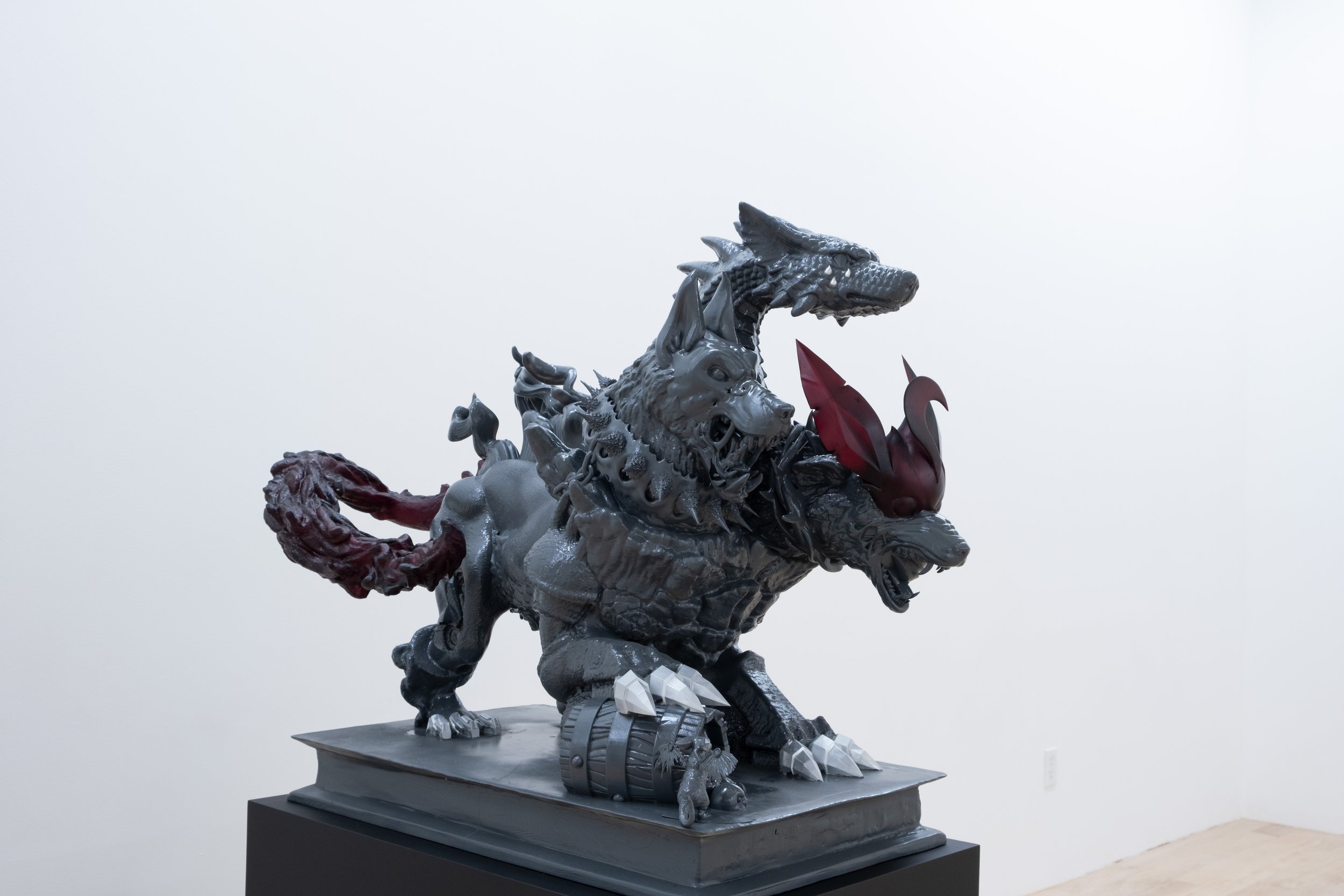      Artnet     Wet Paint in the Wild: Artist Genevieve Goffman Art-Handles Her Own Work and Confronts a Three-Headed Death Hound 