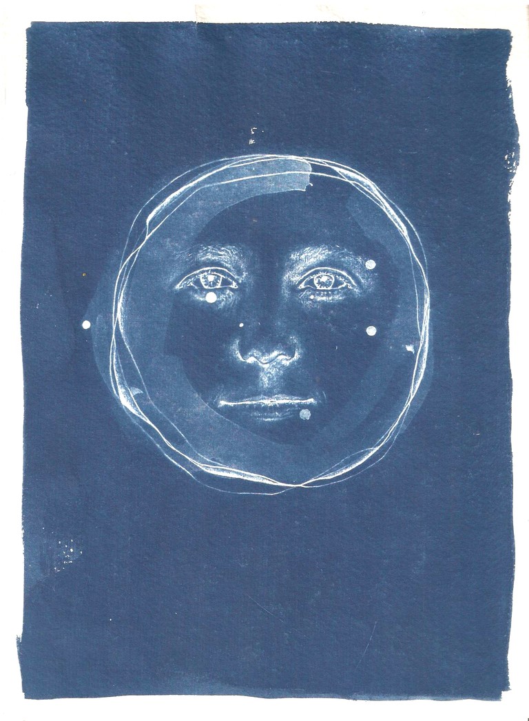 ‘Lunar Lady’, original cyanotype on recycled cotton rag paper, 320 gsm, 21 x 28.5 cm