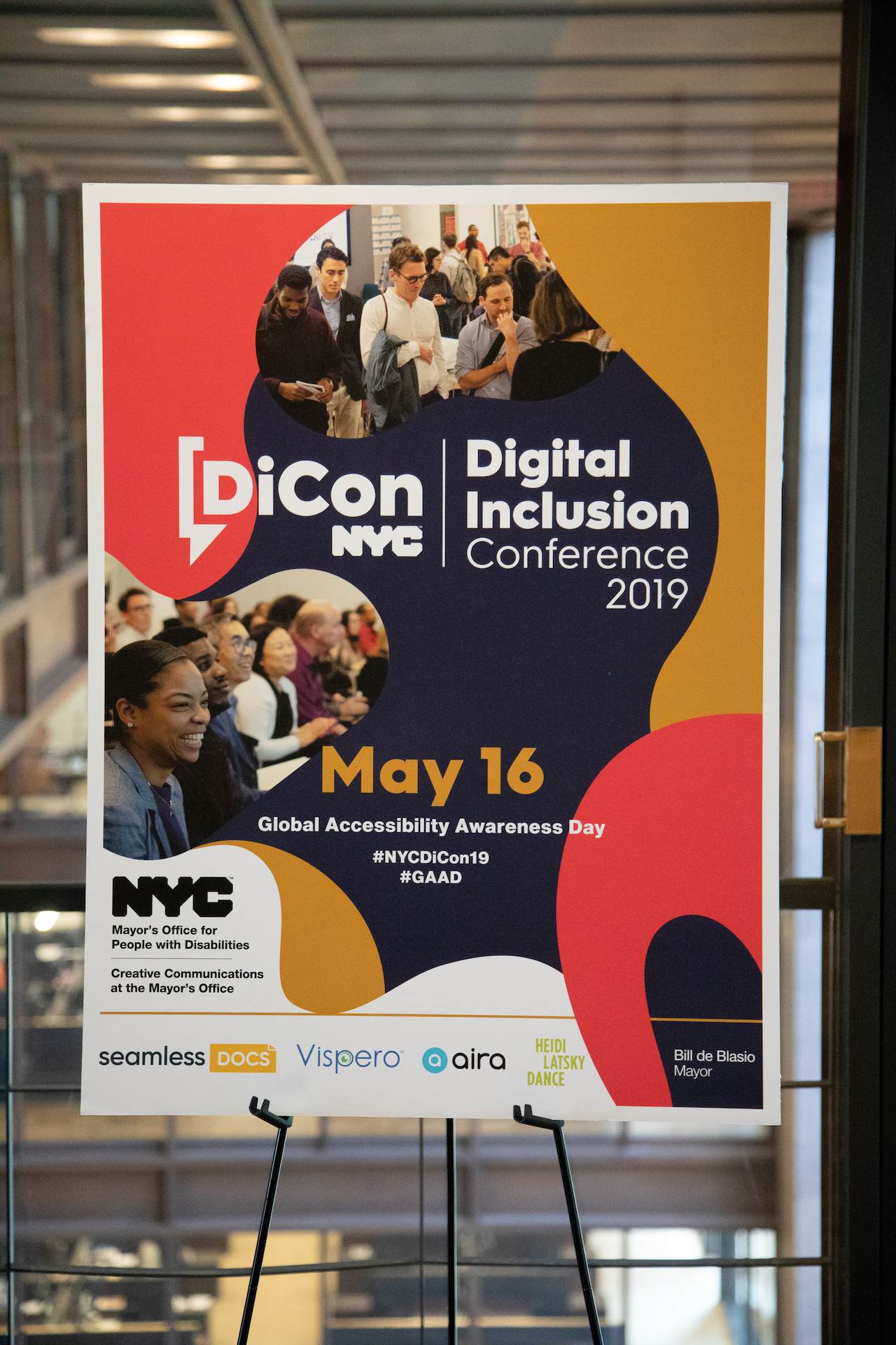 DiCon NYC Digital Inclusion Conference event welcome signage.