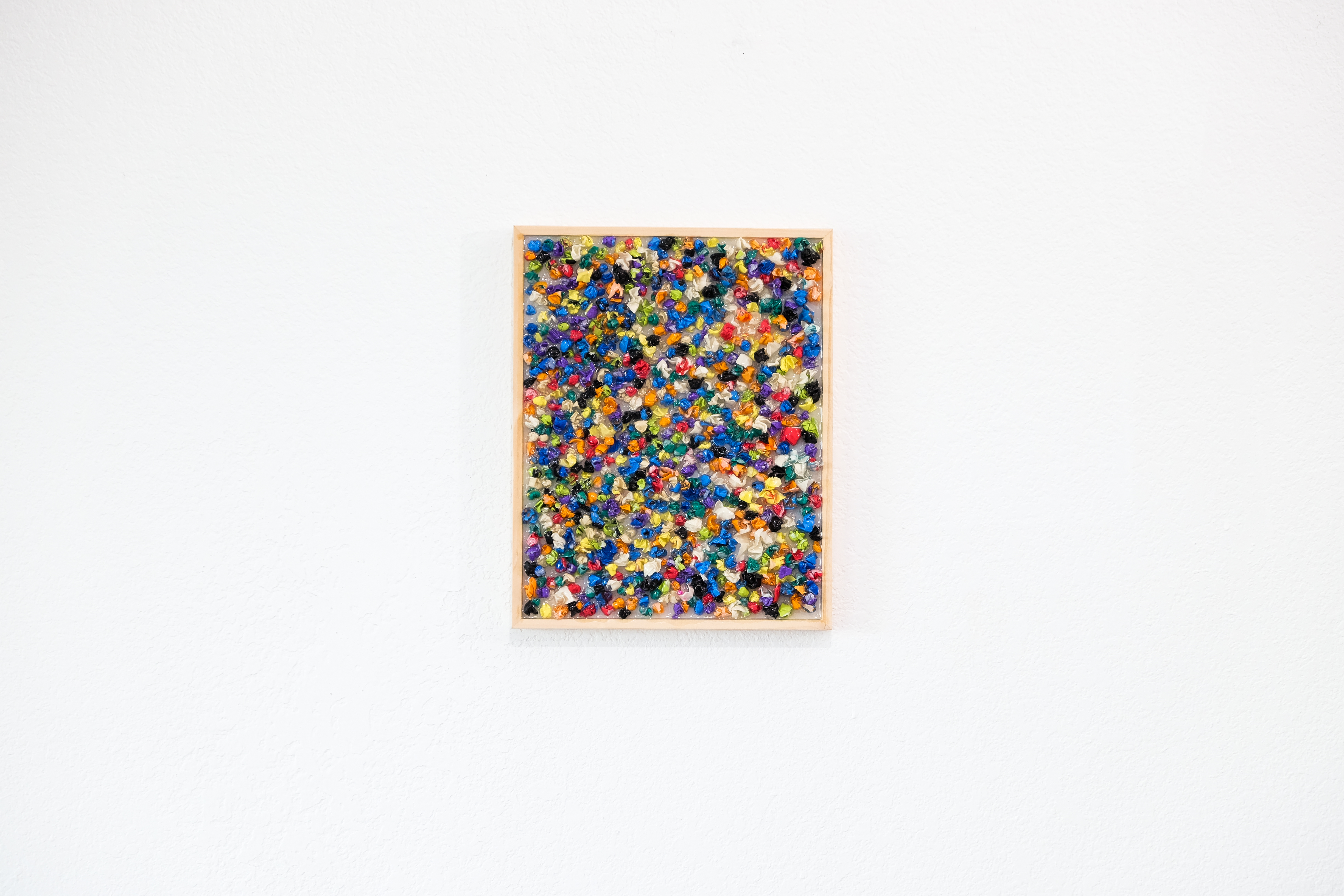 Remants 01, 2019, Tape and resin on wood panel, 10 x 8 in