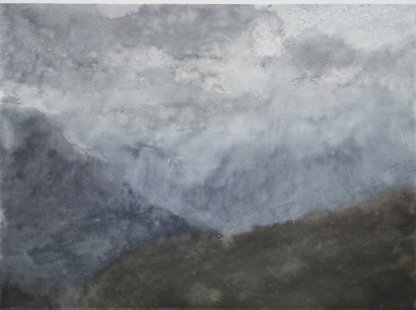 Vallon de Mercuel, pluie (II)aquarelle sur papier28 x 38 cm, 2024