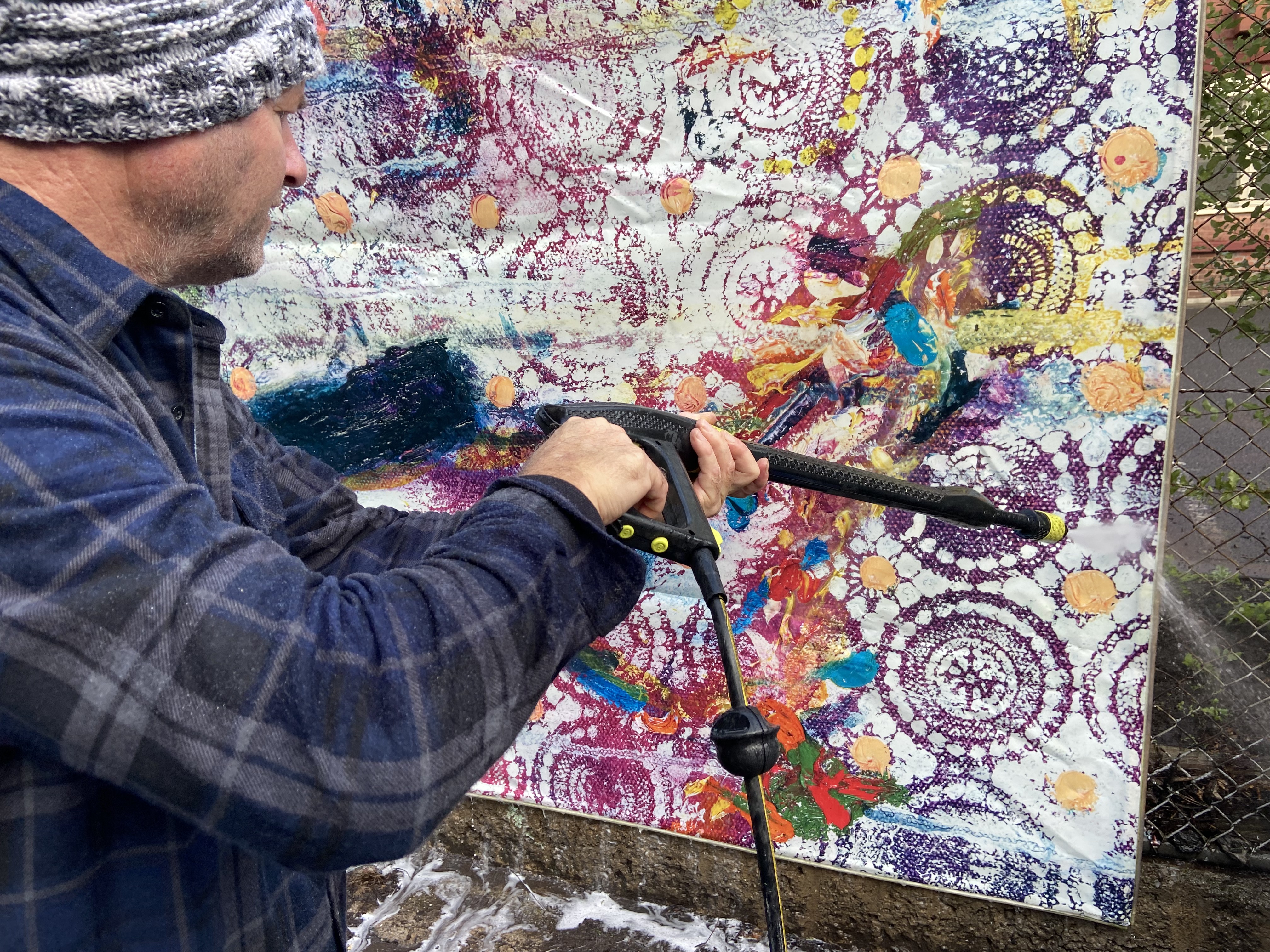 Hand washed and scrubbled to remove grime