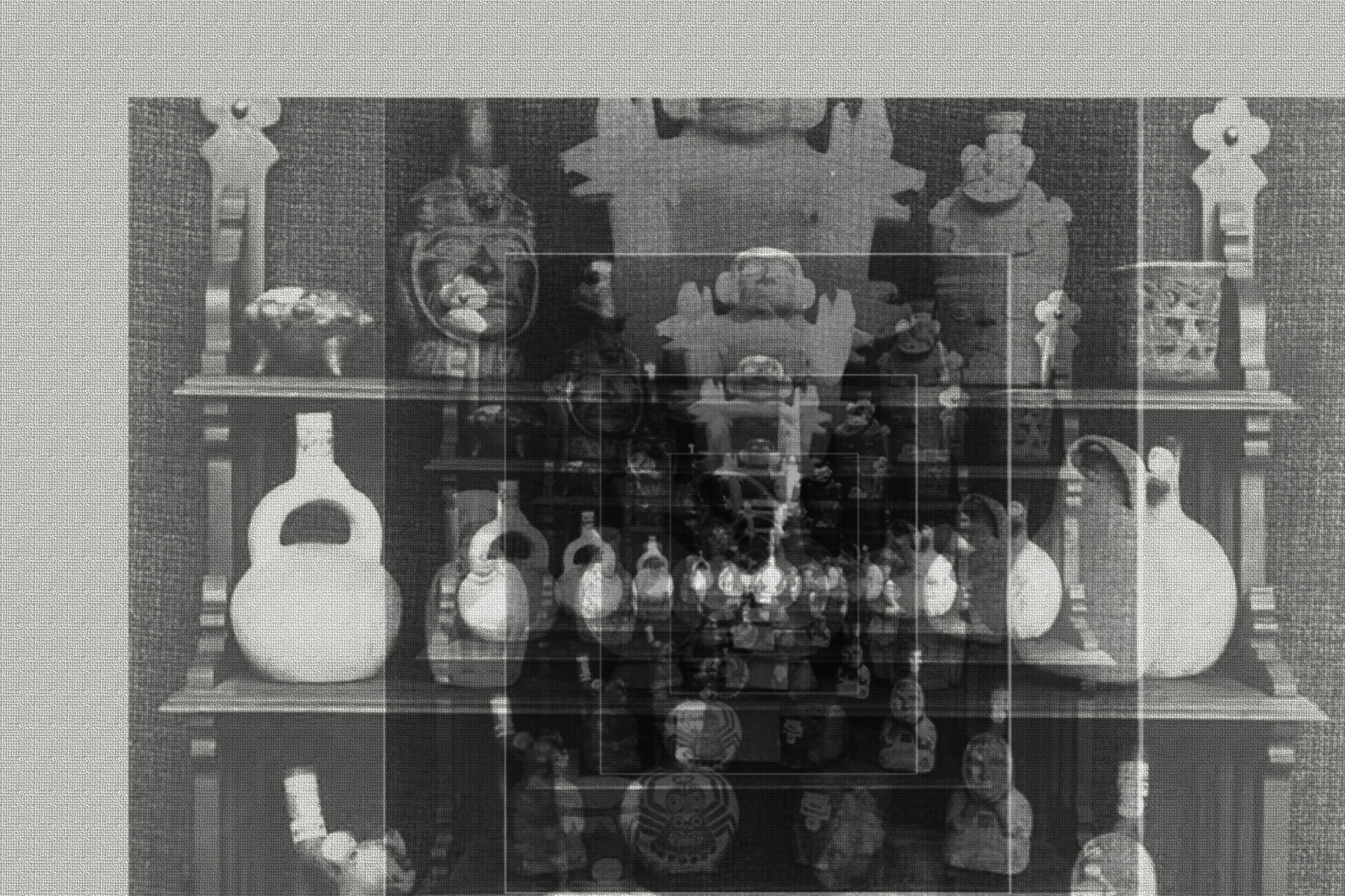 Modificación fotogáfica de Recipientes de arcilla de la colección Macedo, 1890, EM, SMB.