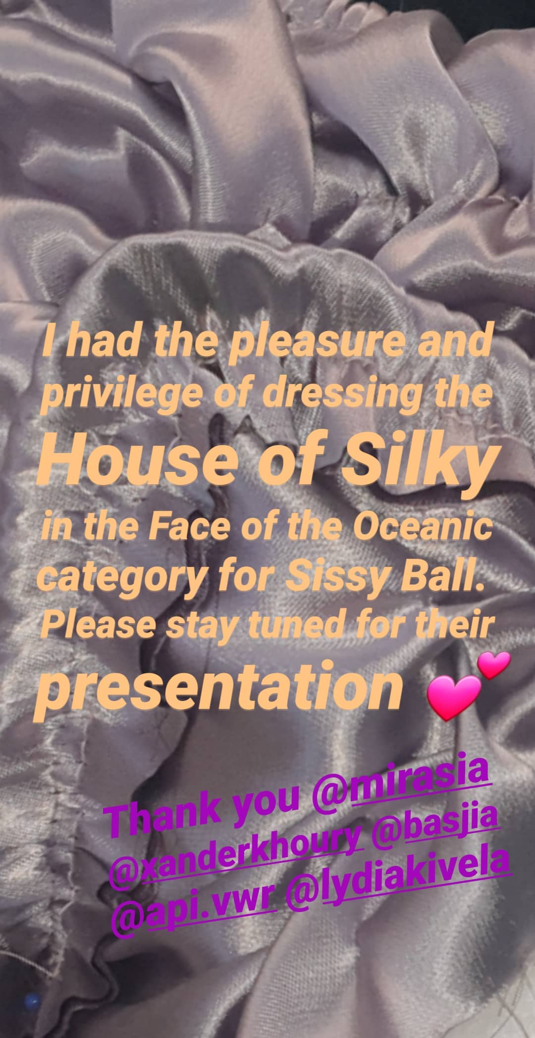 The House of Silky x Megan Hanson collaboration, Sissy Ball 2020. Screengrab from my Instagram stories. Photo: Megan Hanson