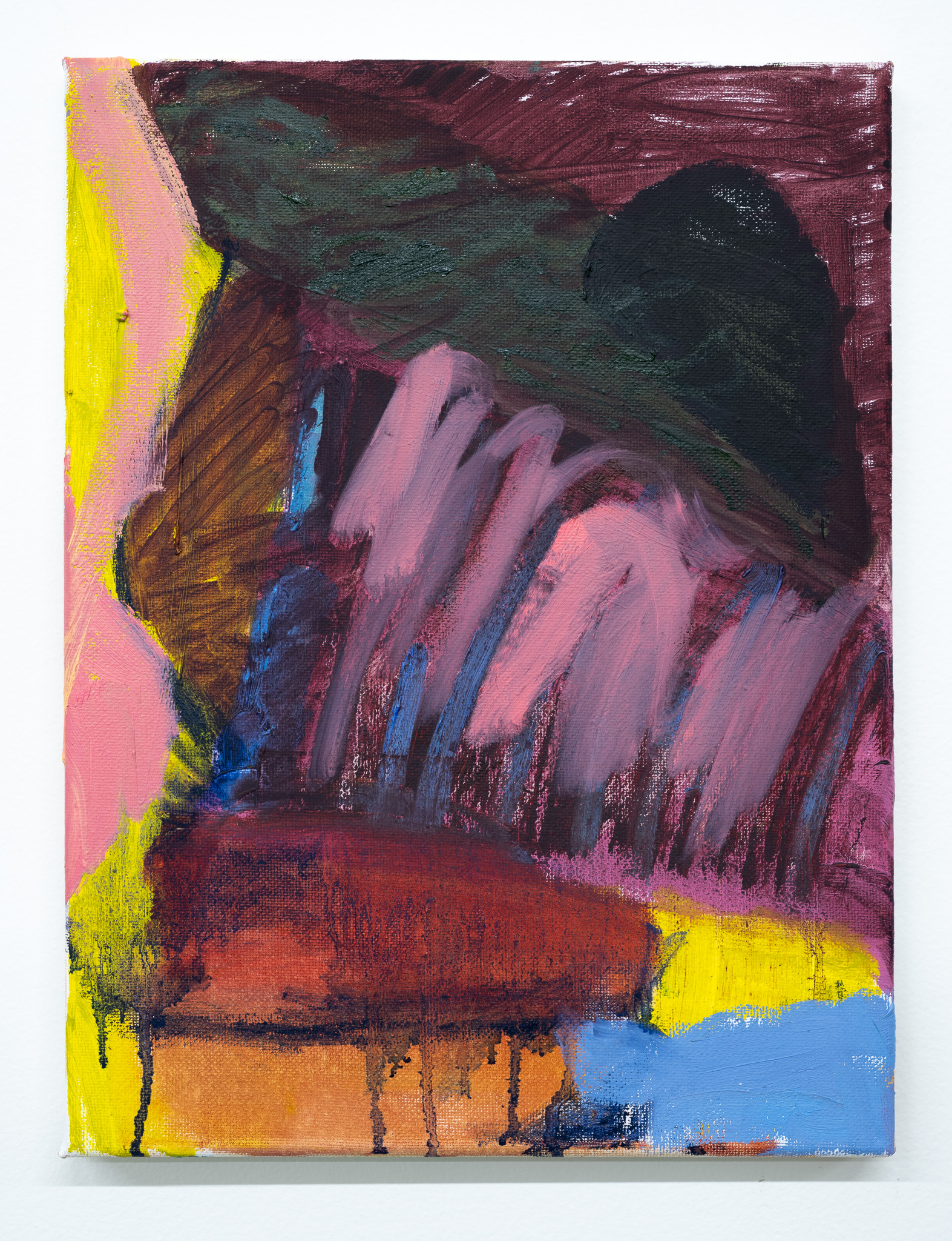 dark shower, your ribs 9x12, oil, canvas