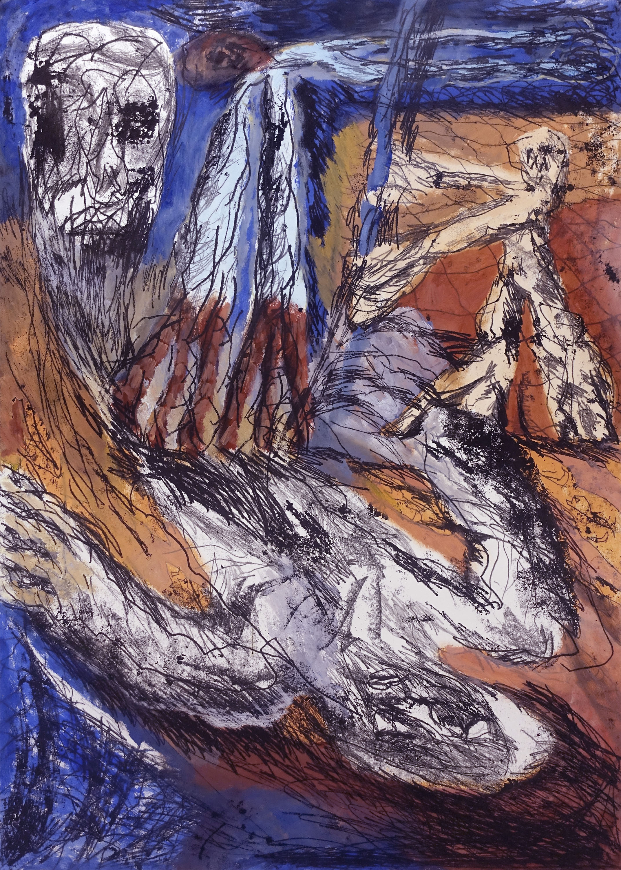 Liskarraoil and intaglio ink on paper, 140x100cm, 2025