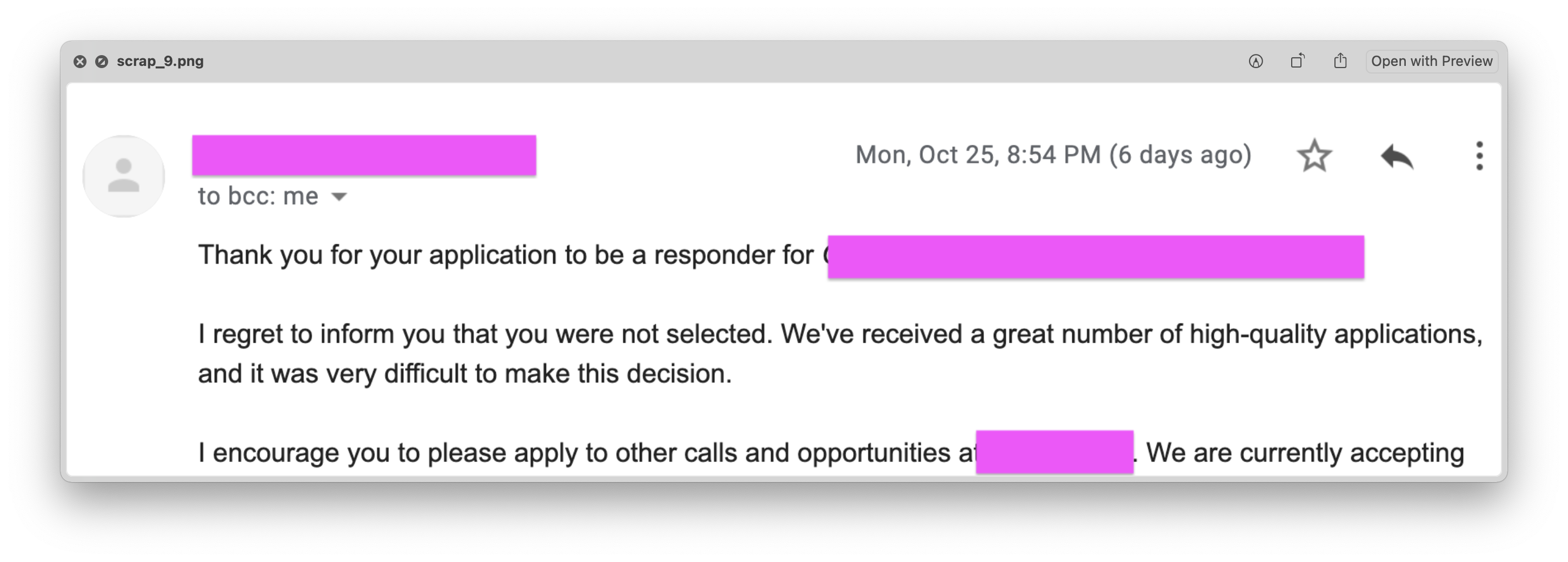My practice happens in rejection