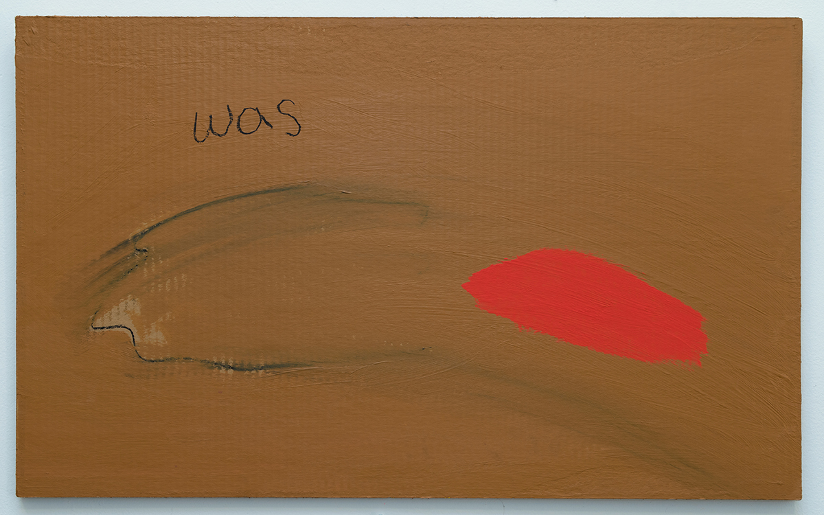 soil (half a sound wave; word), 2017 acrylic, charcoal, cardboard