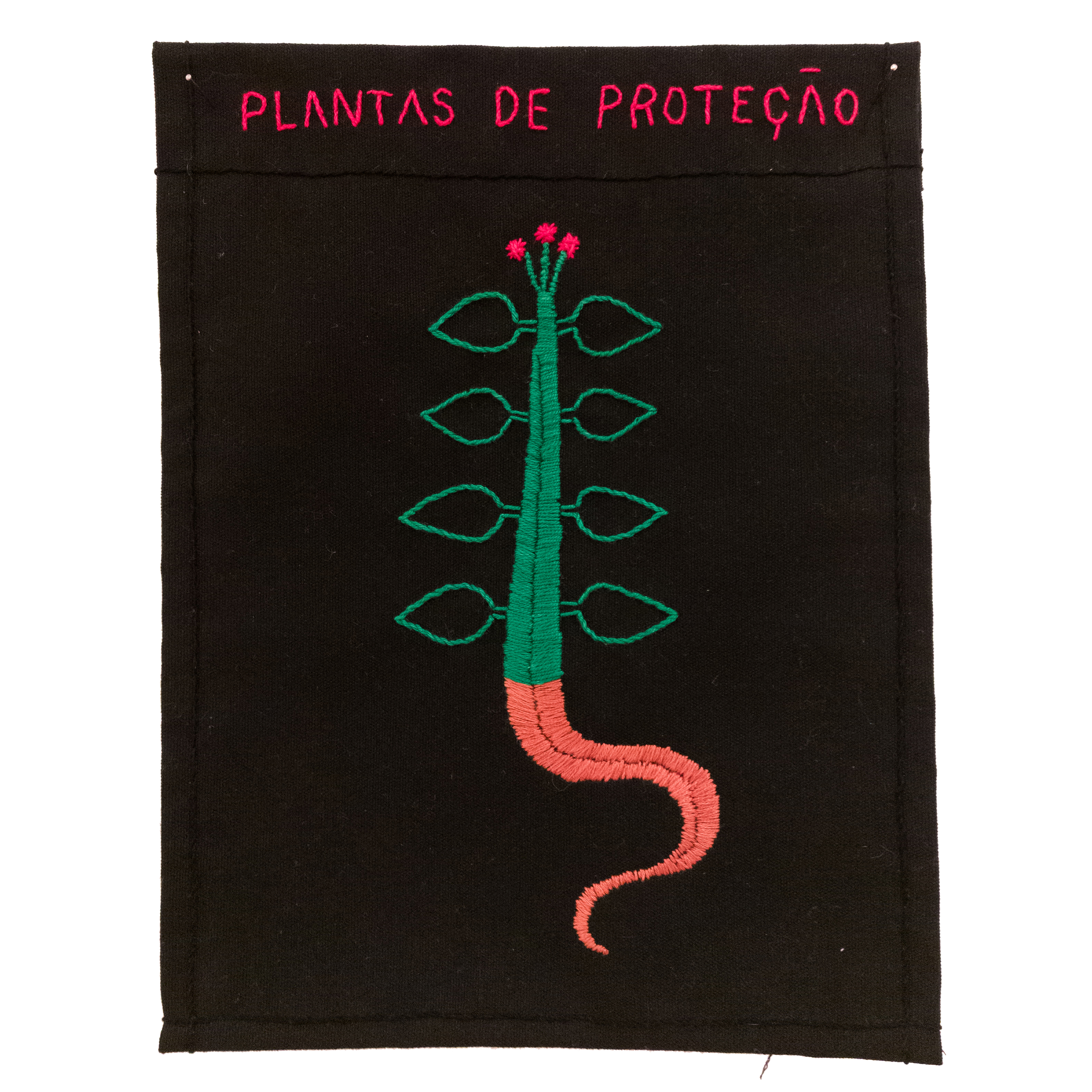 Plantas de Proteção [2023] Linha de algodão bordada sobre  tecido grosso de algodão 30 x 23 cm 180 euros [obra única] *Este trabalho encontra-se em Lisboa. **Da série "Plantas Imaginárias de Proteção" #plantasimaginariasdeprotecao