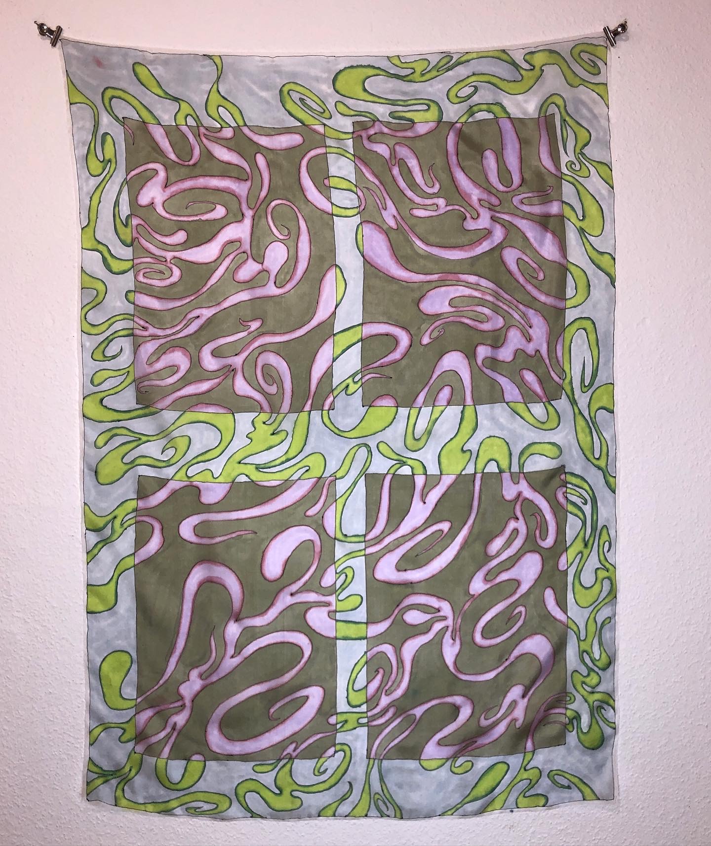 Window Licker. Silk Painting. 2023